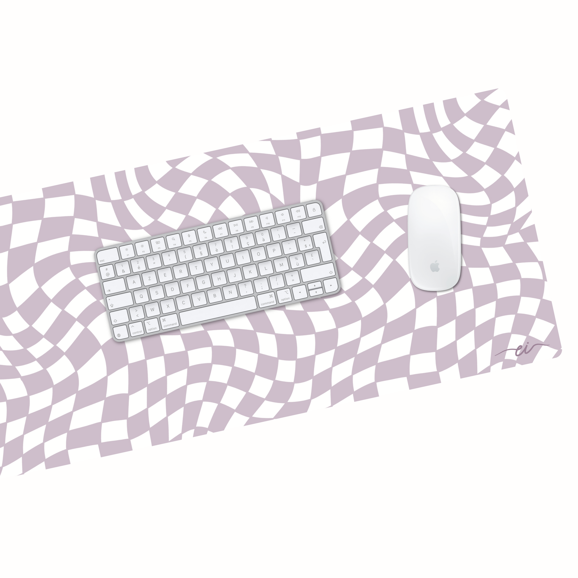Tapis de bureau (damier lilas)