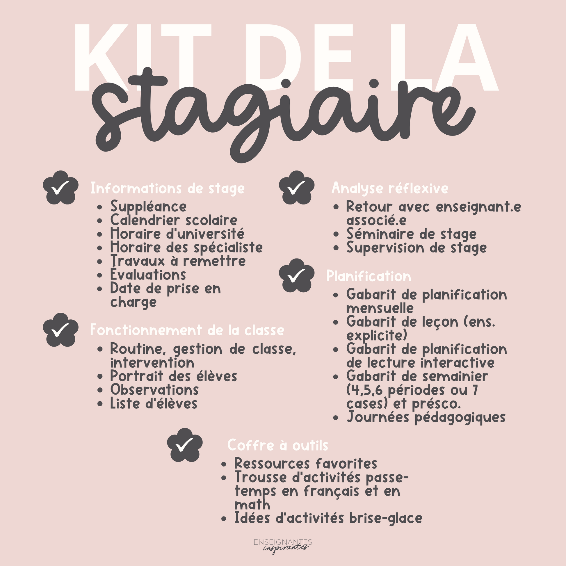 Kit de la stagiaire