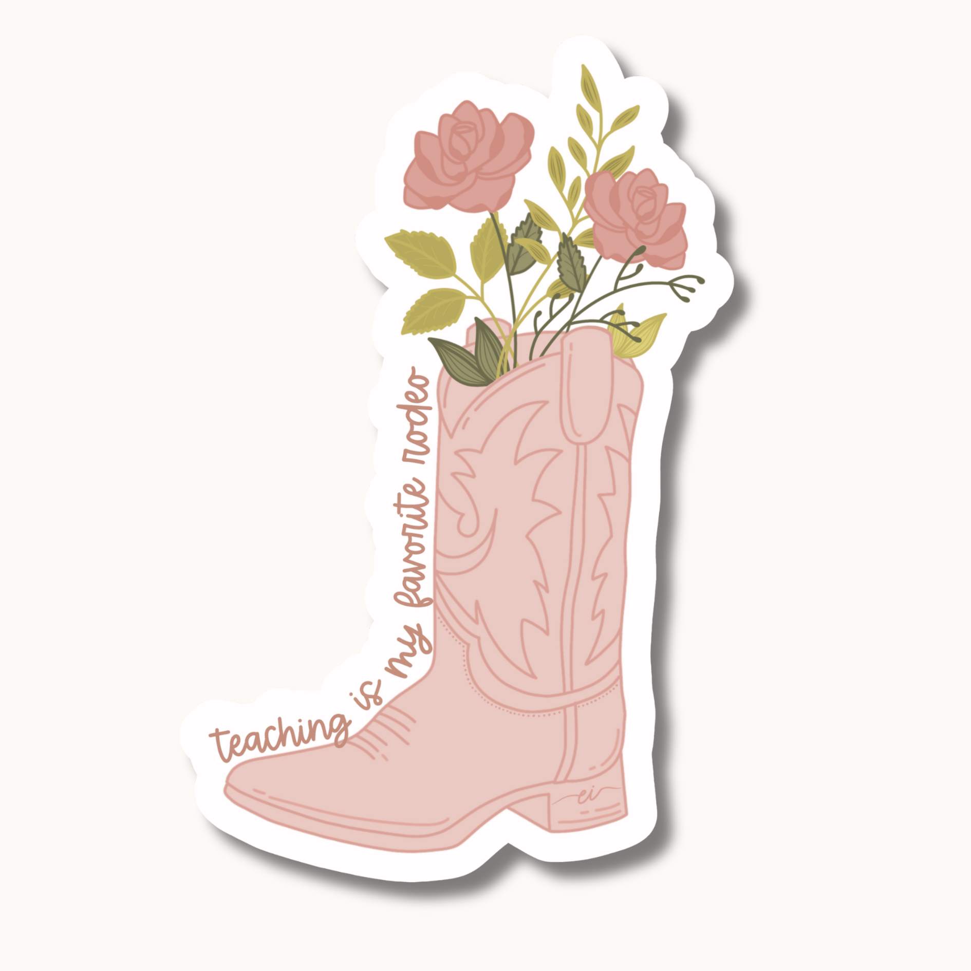 Transparent “cool teacher” sticker