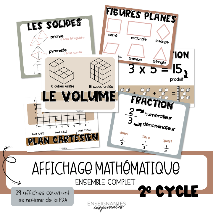 Affiches mathématiques 2e cycle (minimaliste)