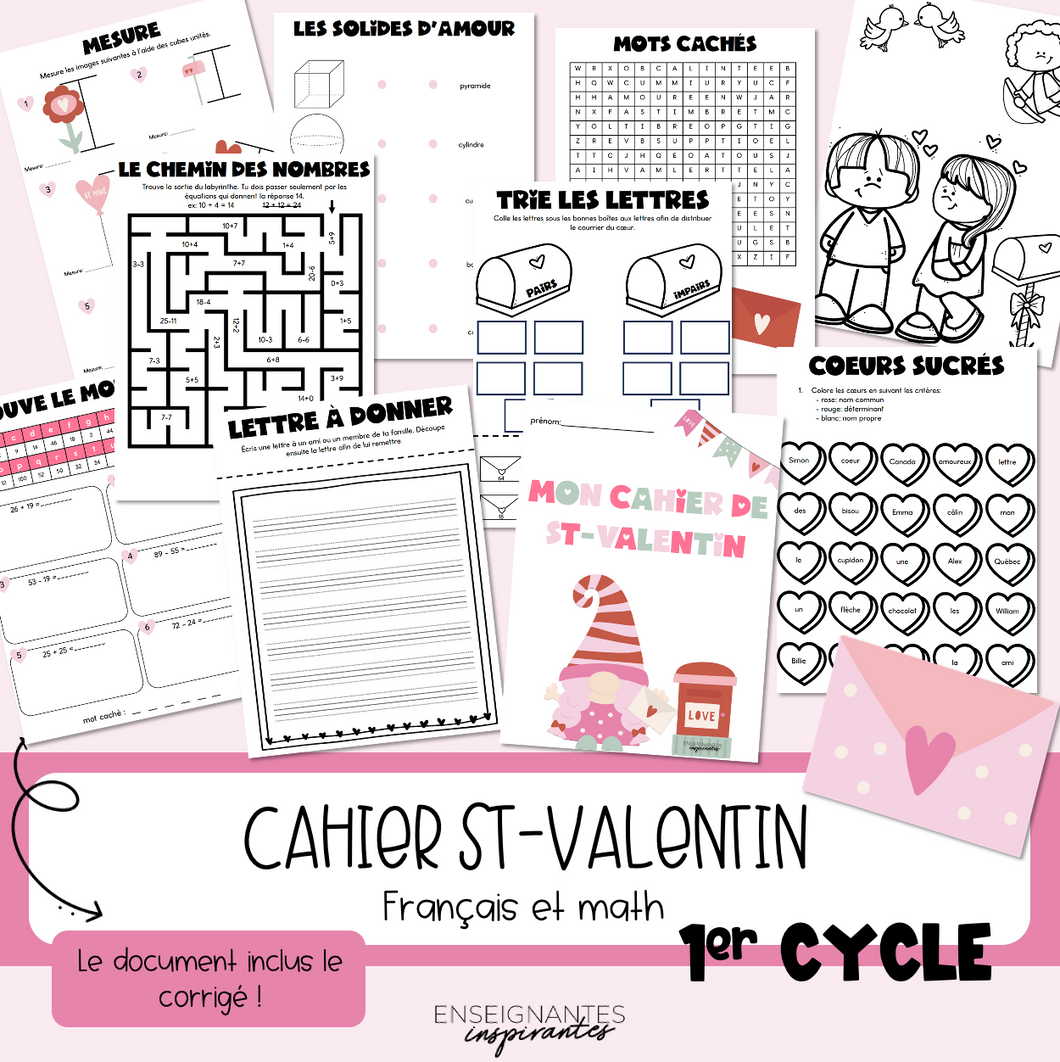 Cahier St-Valentin (1er cycle)