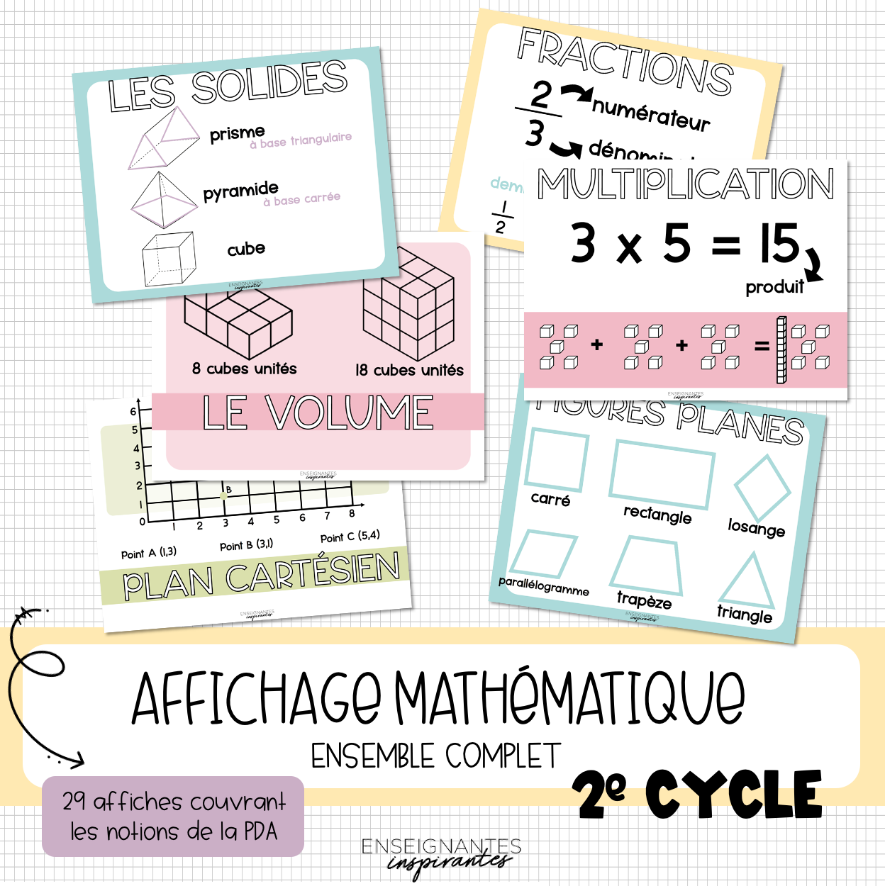 2nd cycle mathematics posters (groovy)