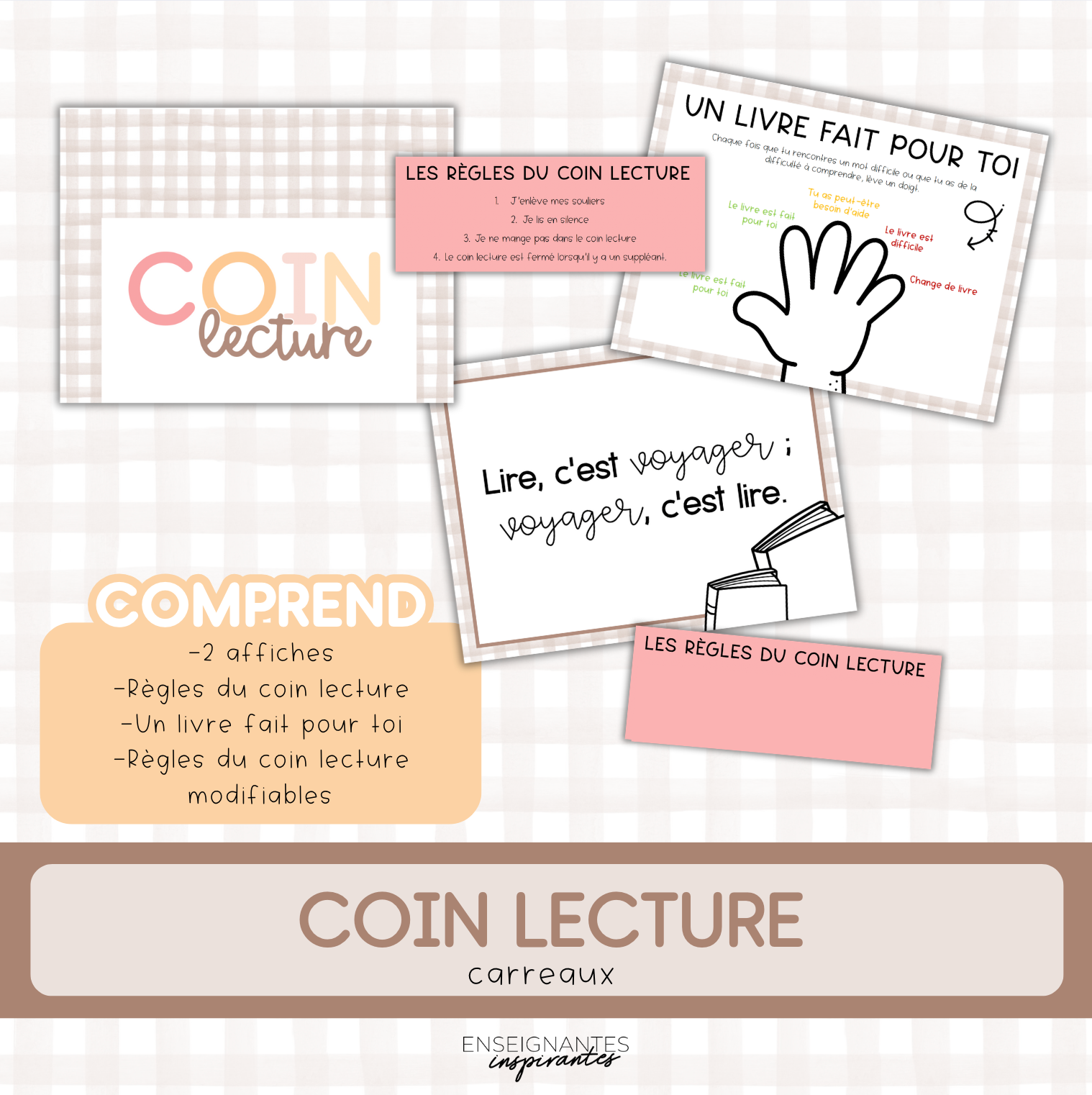 Affichage coin lecture (carreaux)