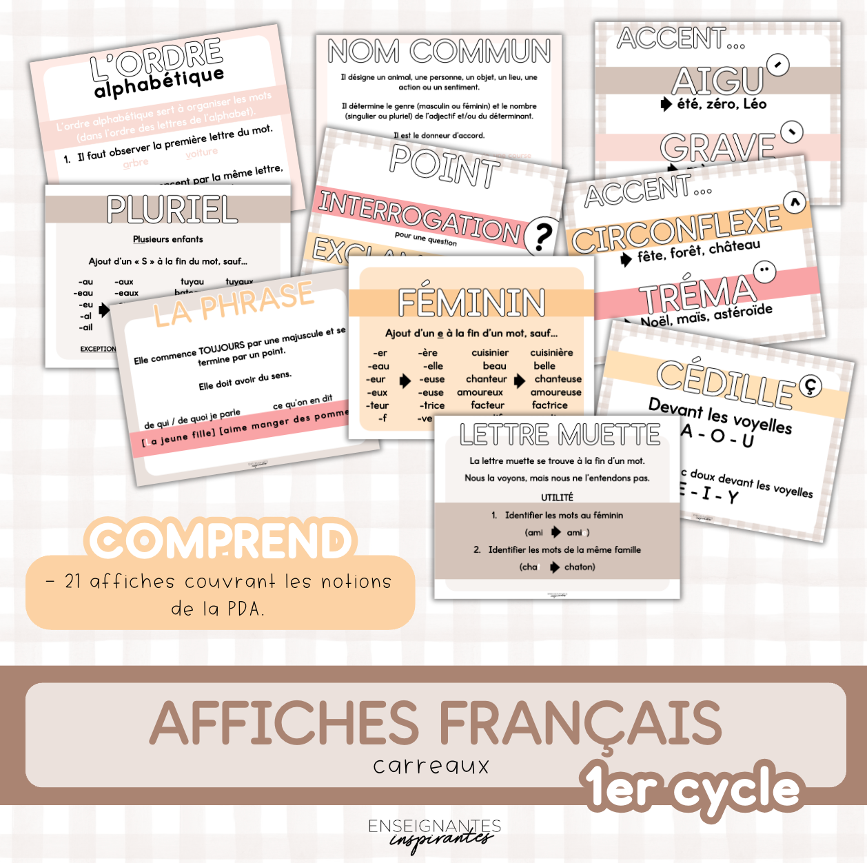Affiches français 1er cycle (carreaux)