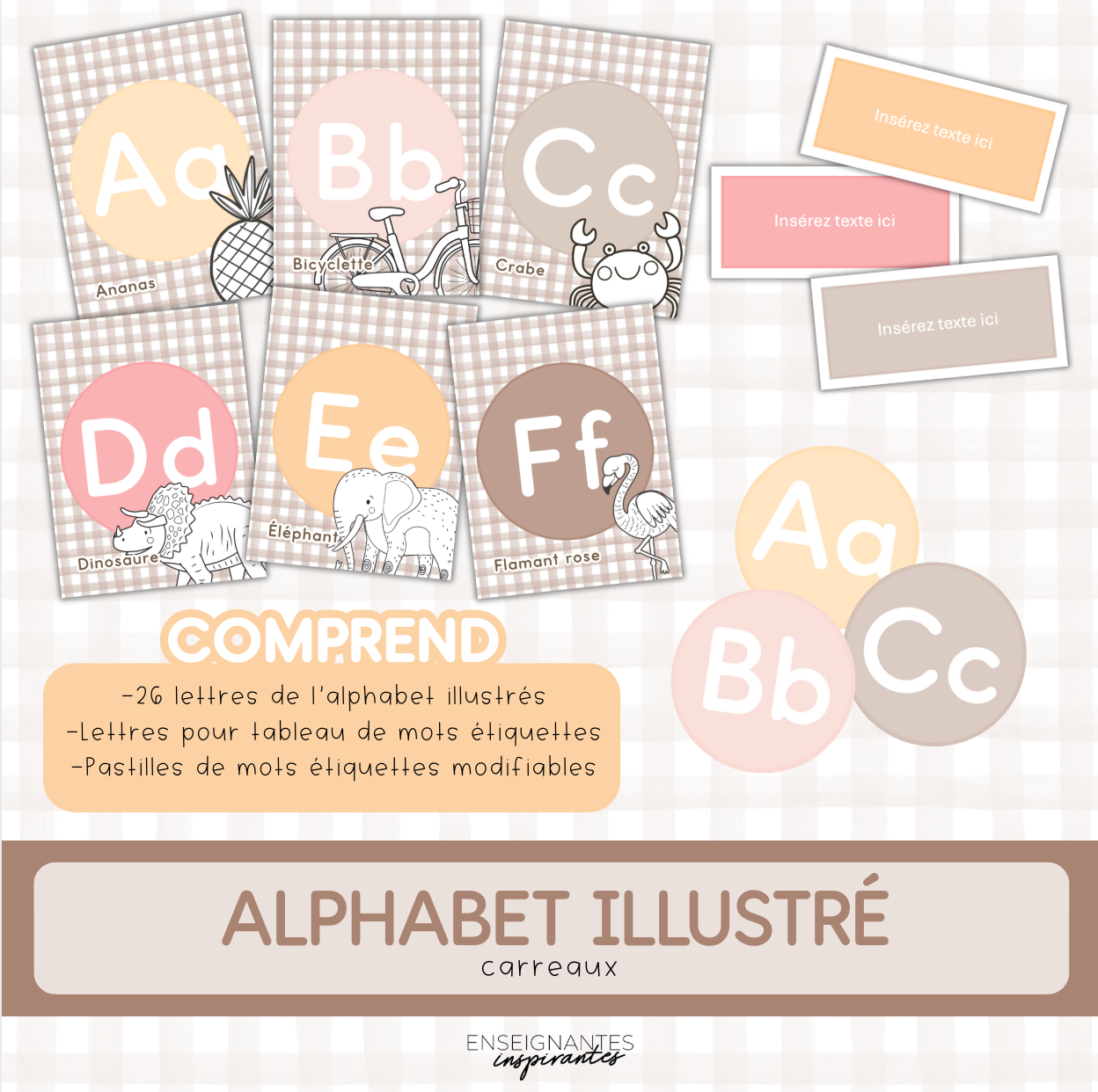 Alphabet illustré (carreaux)