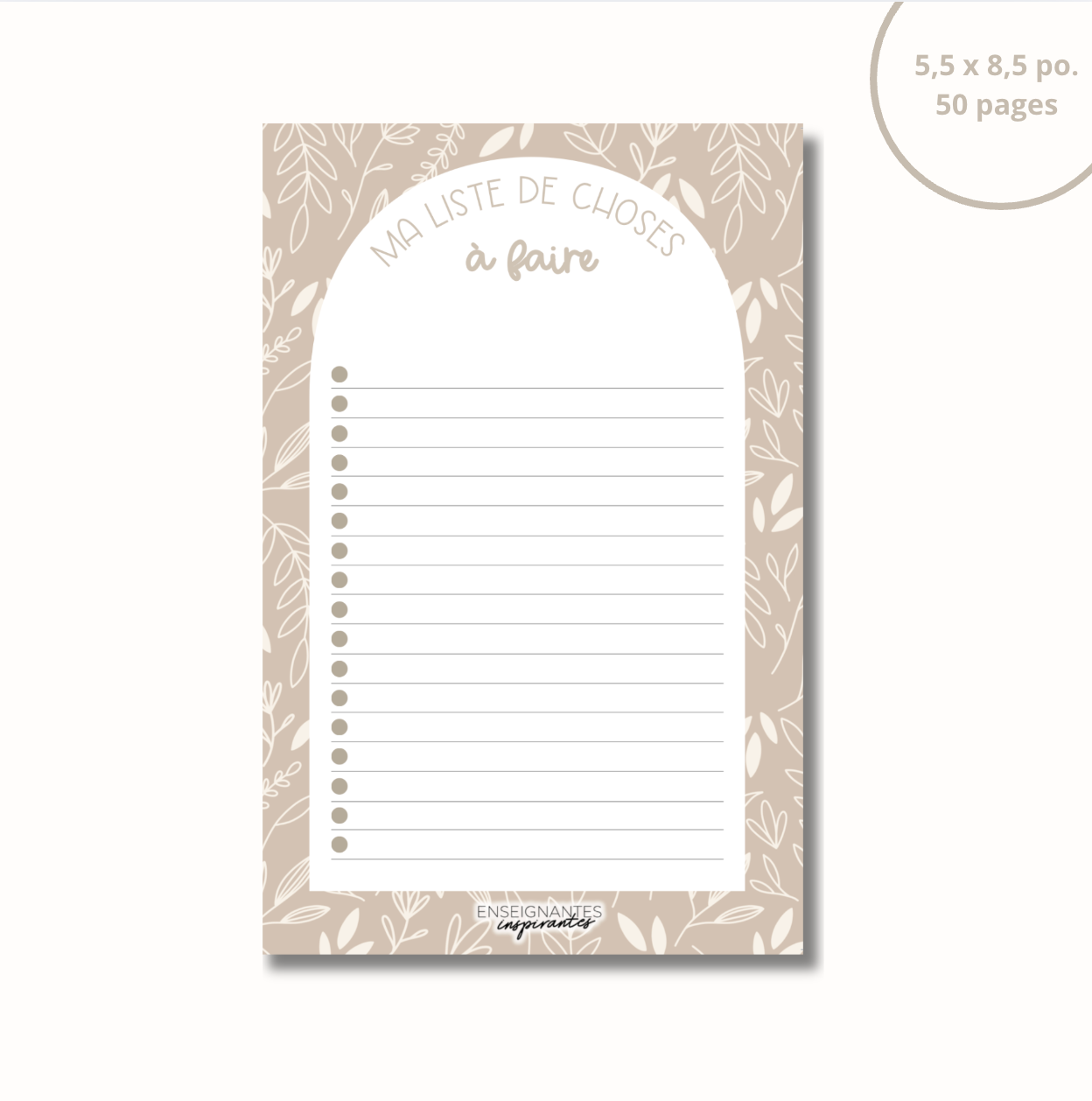 Bloc-note - Ma liste de choses à faire (line art)