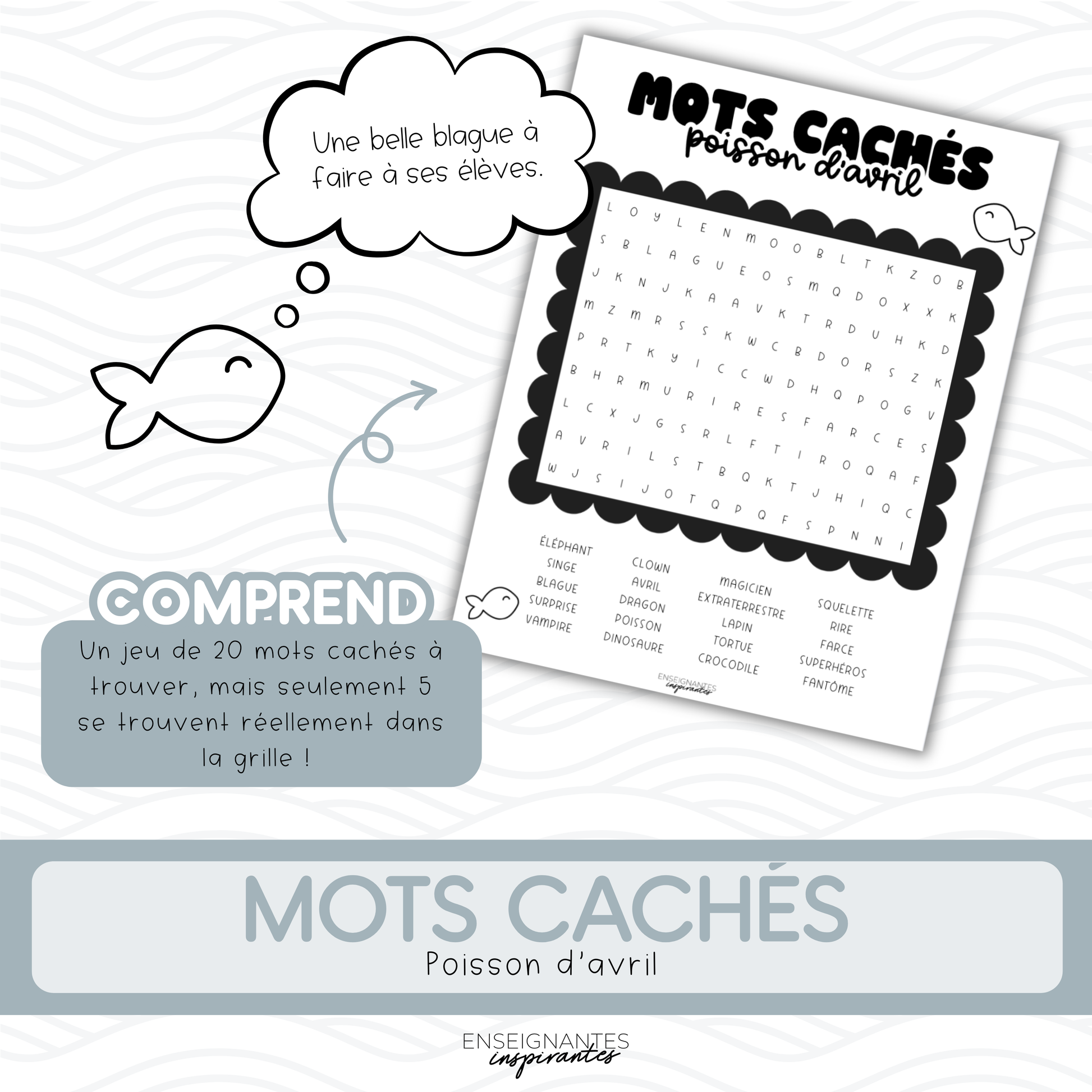 Mots cachés (Poisson d'avril)