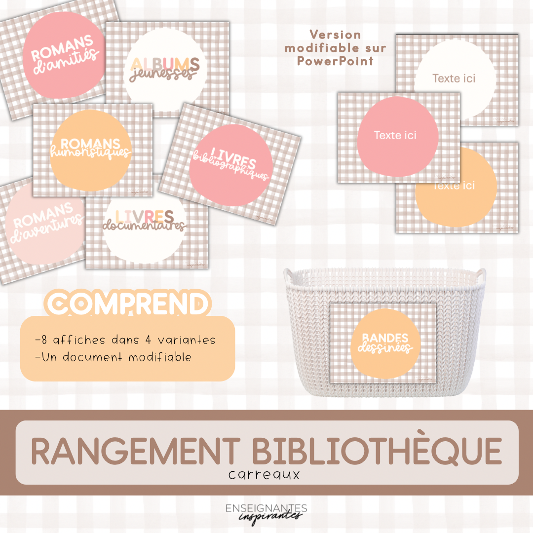 Rangement bibliothèque (carreaux)