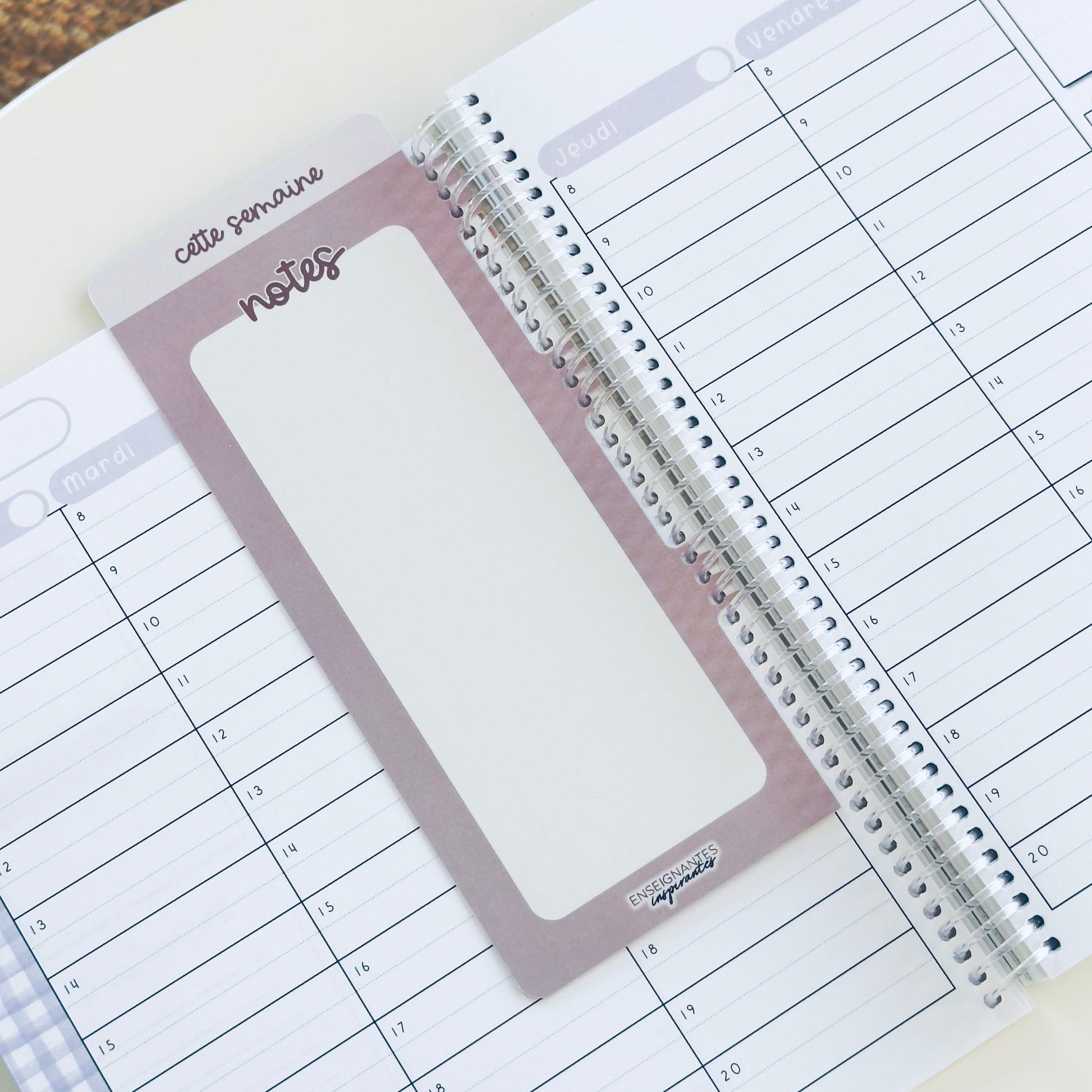 Insert à onglet effaçable pour agenda (Lilas)