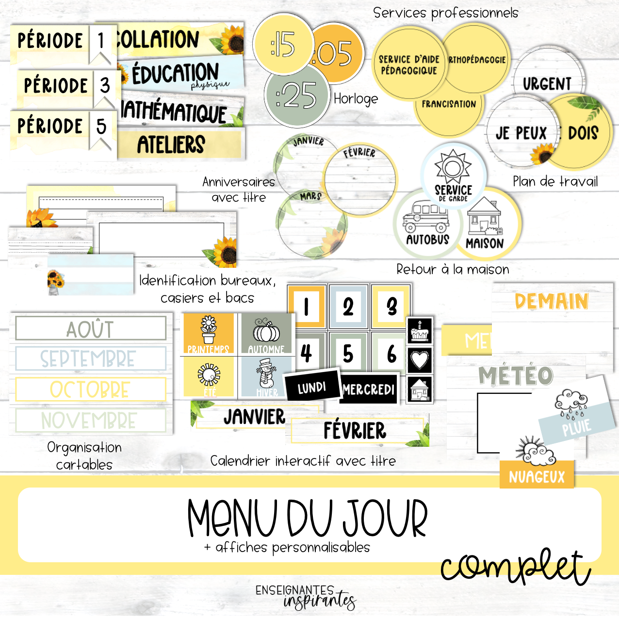 Complete DIGITAL daily menu (sunflowers)