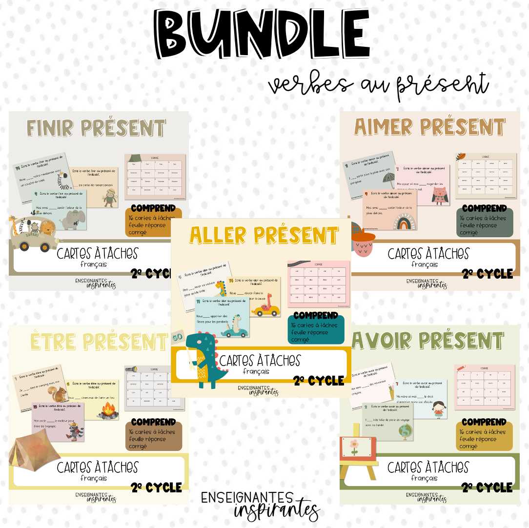 BUNDLE present verbs (5 verbs)