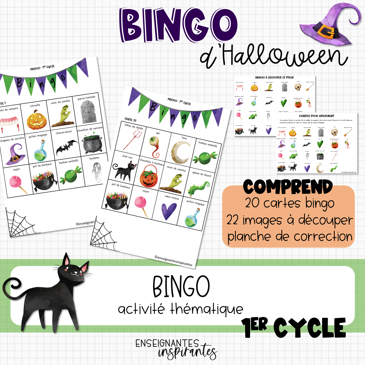 Bingo d'Halloween (présco - 1er cycle)