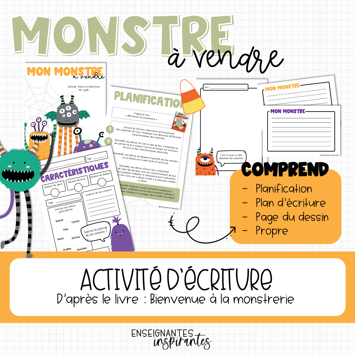 Activité d'écriture (Bienvenue à la monstrerie)