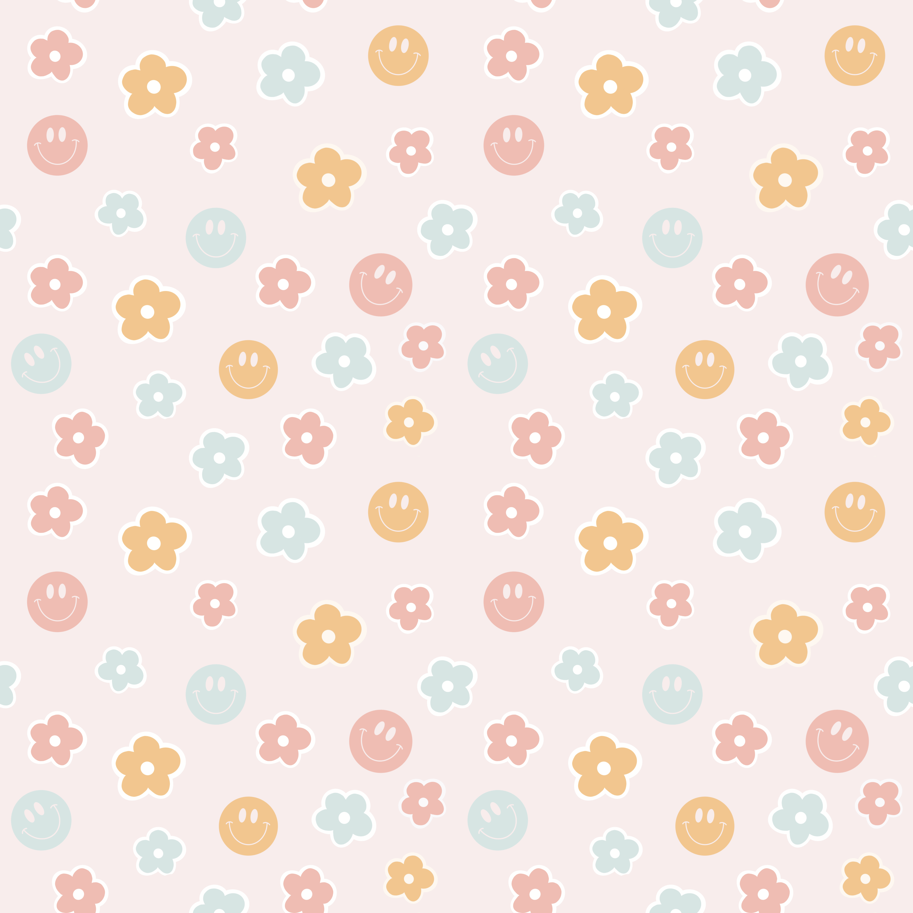 Sourires et fleurs pastels