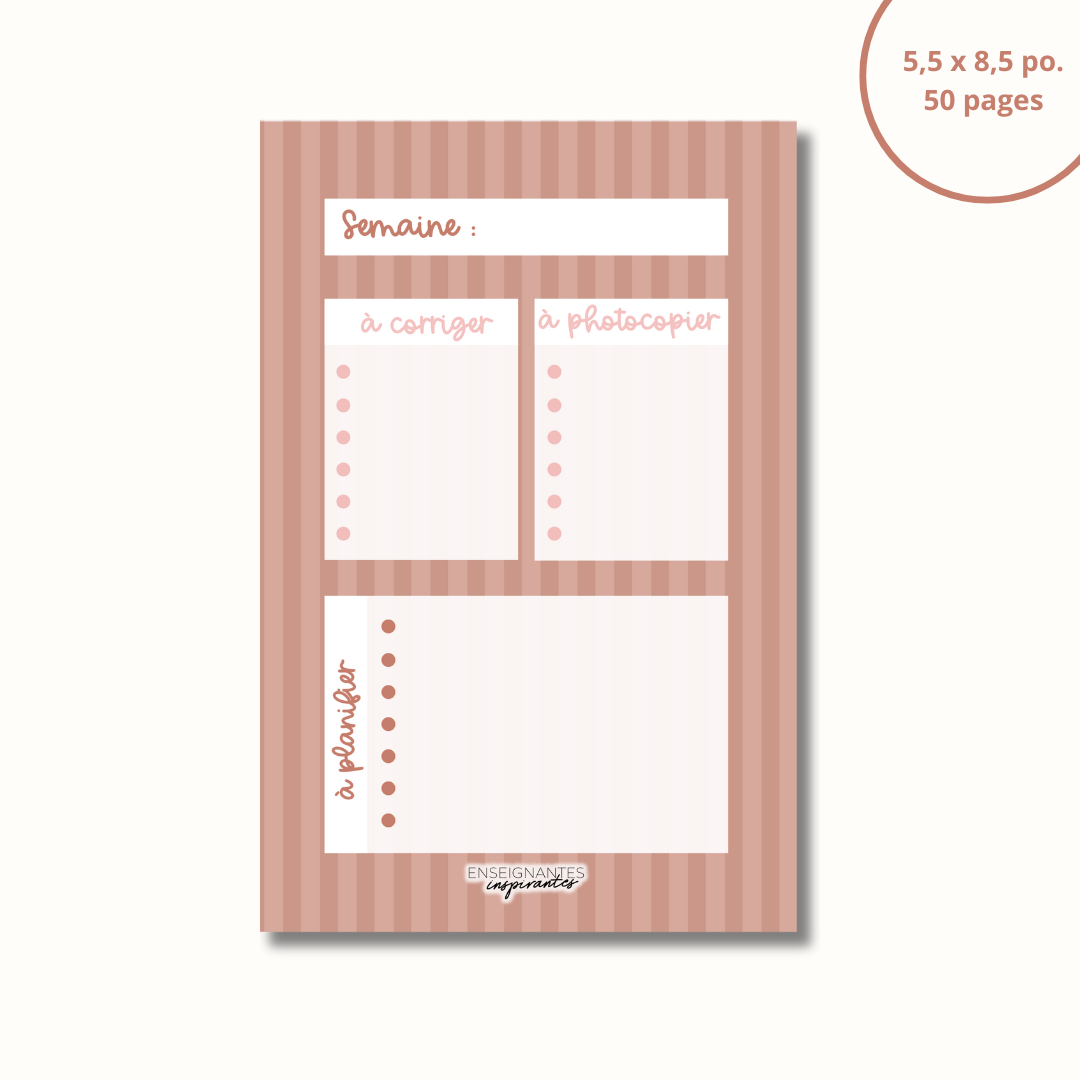 Bloc-note - Planification de prof (Line Art-Agenda)