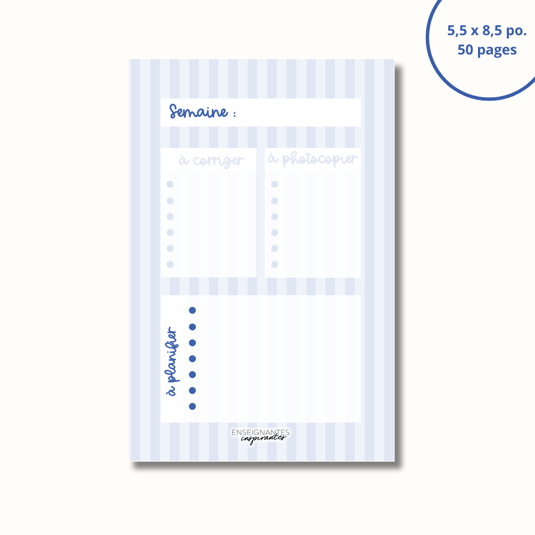 Bloc-note - Planification de prof (Méditerranée)