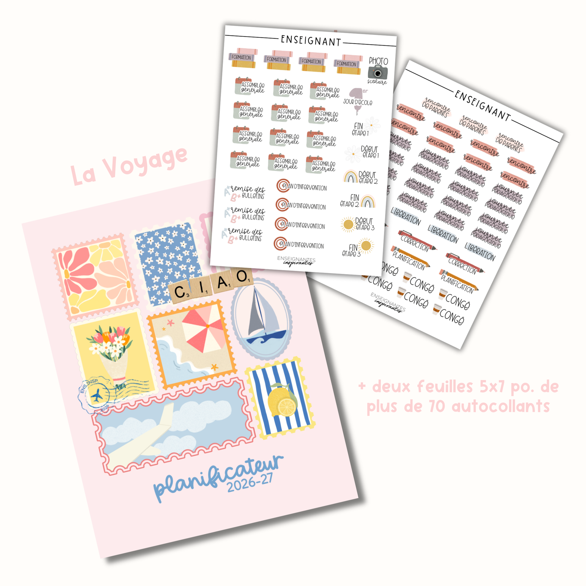 Planificateurs pour enseignant (7 cases) 2026-2027