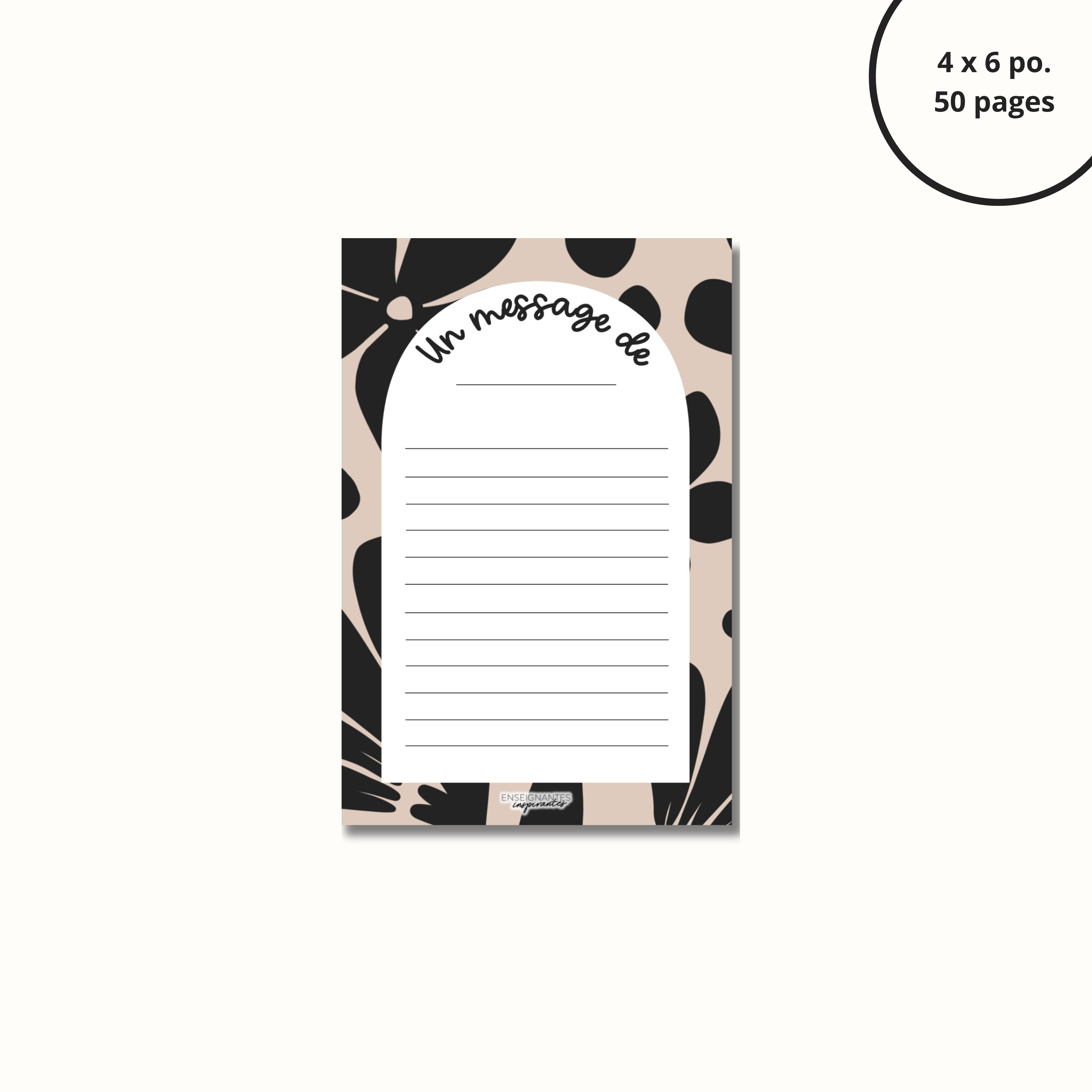 Image of Bloc-note - Un message de (Crème)