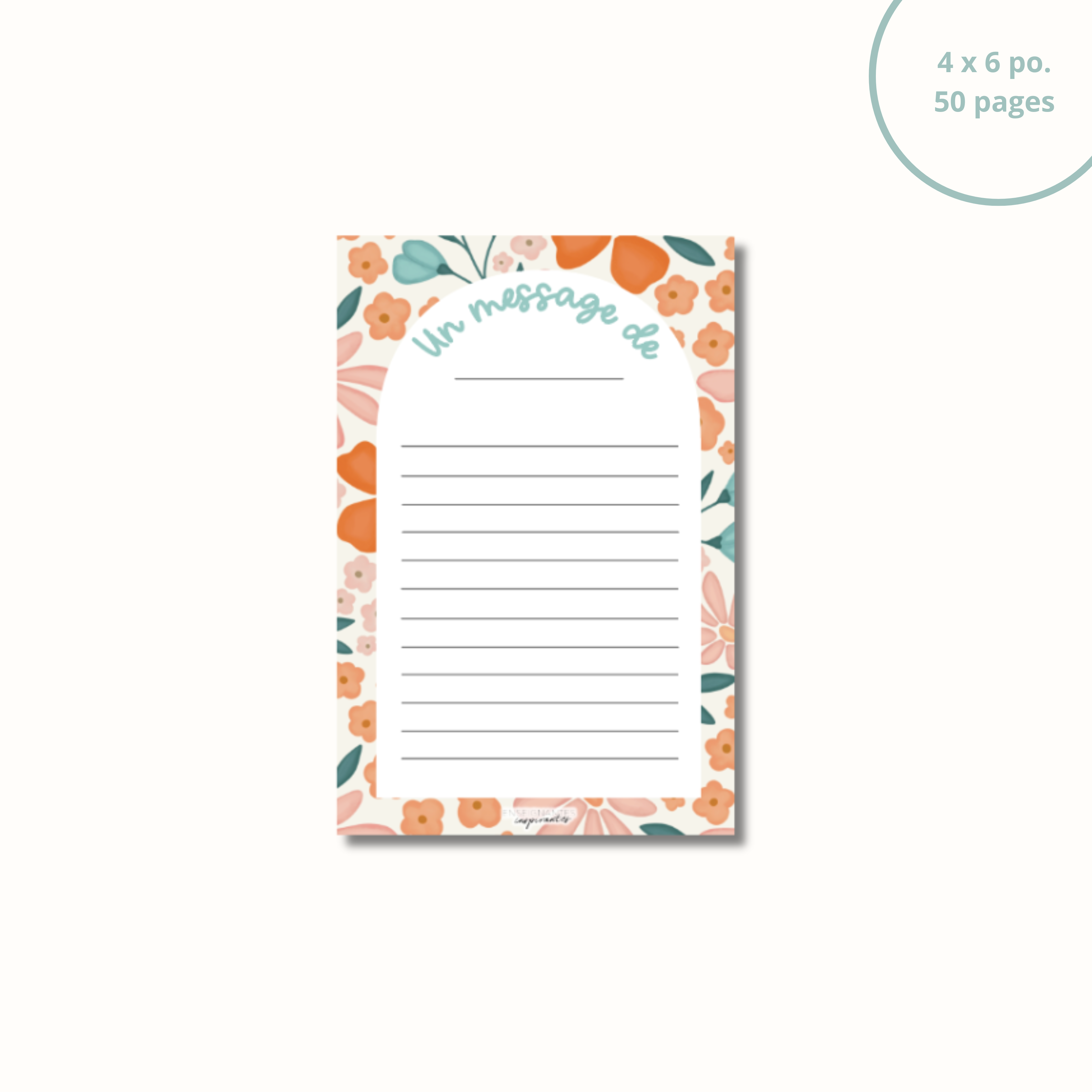 Image of Bloc-note - Un message de (Orangée)