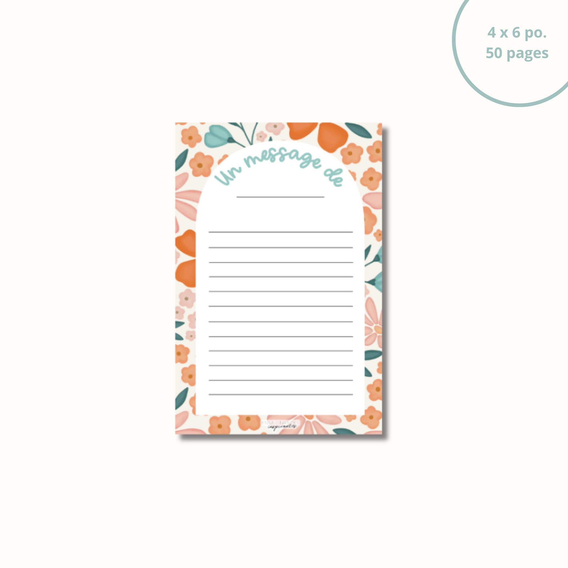 Bloc-note - Un message de (Orangée)