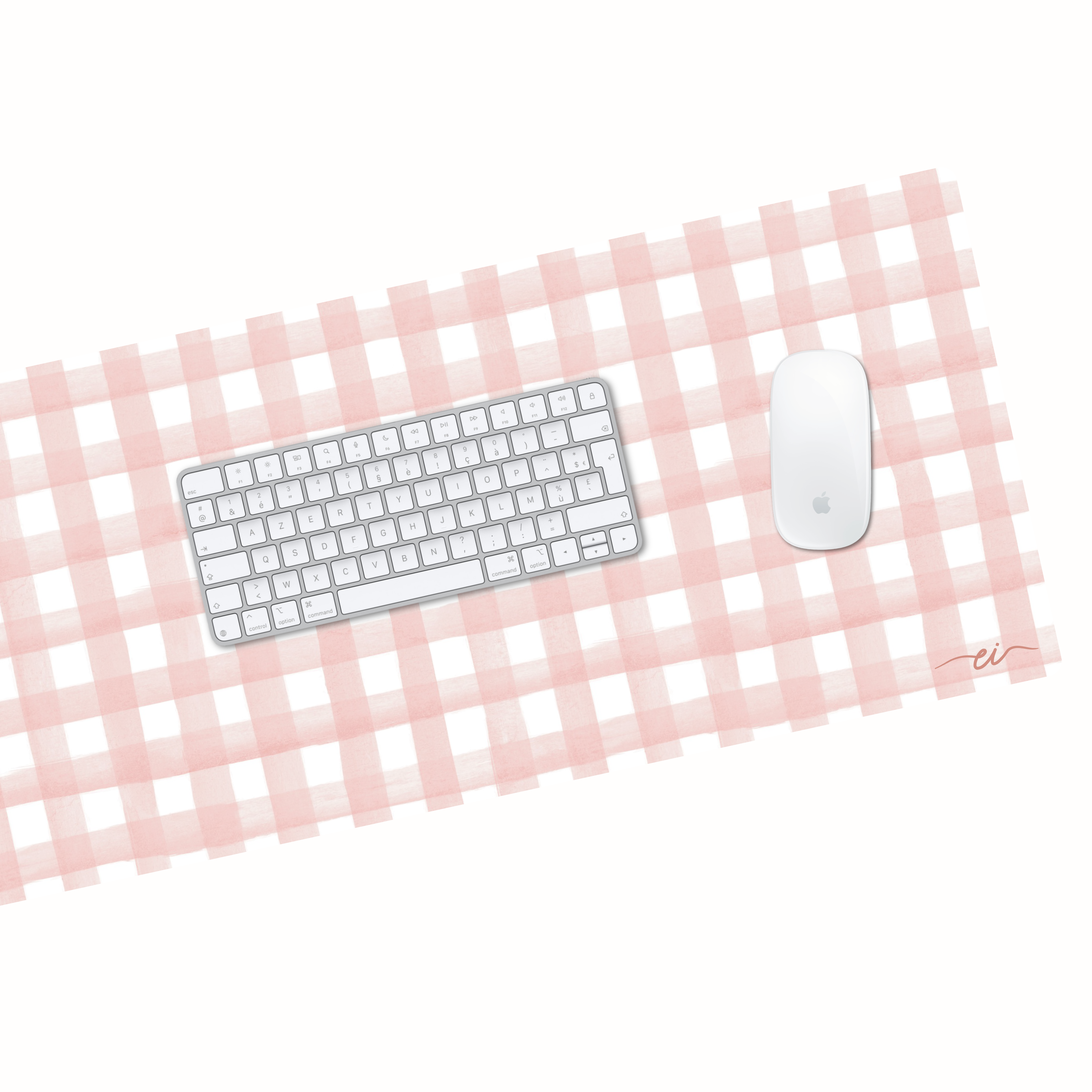 Image of Tapis de bureau (carreaux rose)