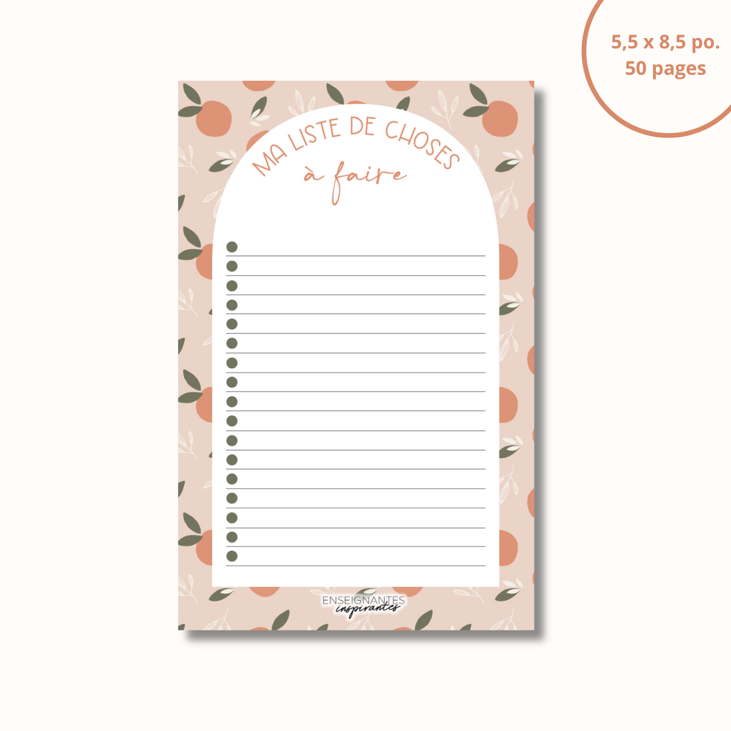 Notepad - menu/grocery store (clementines)