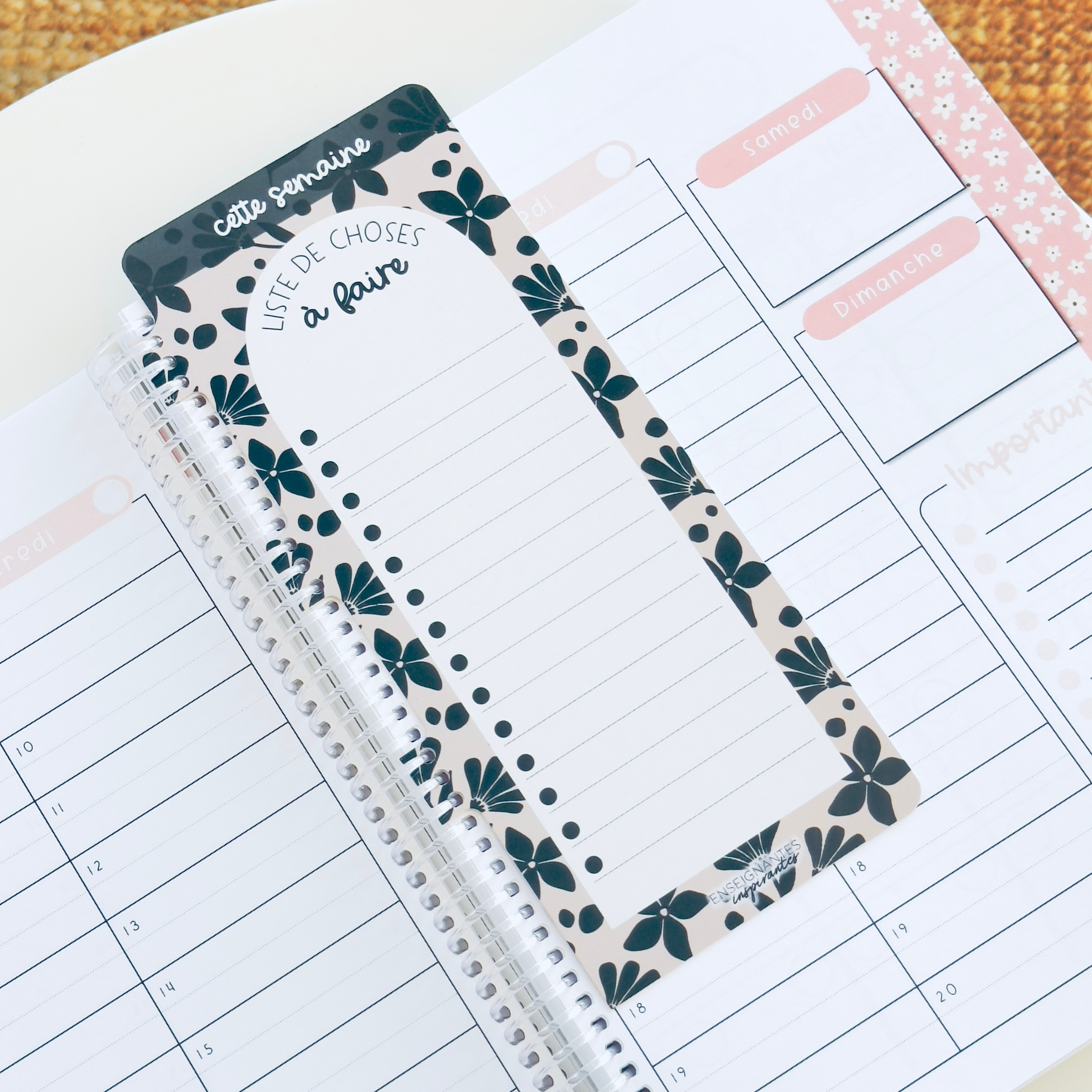 Image of Insert à onglet effaçable pour agenda (crème)