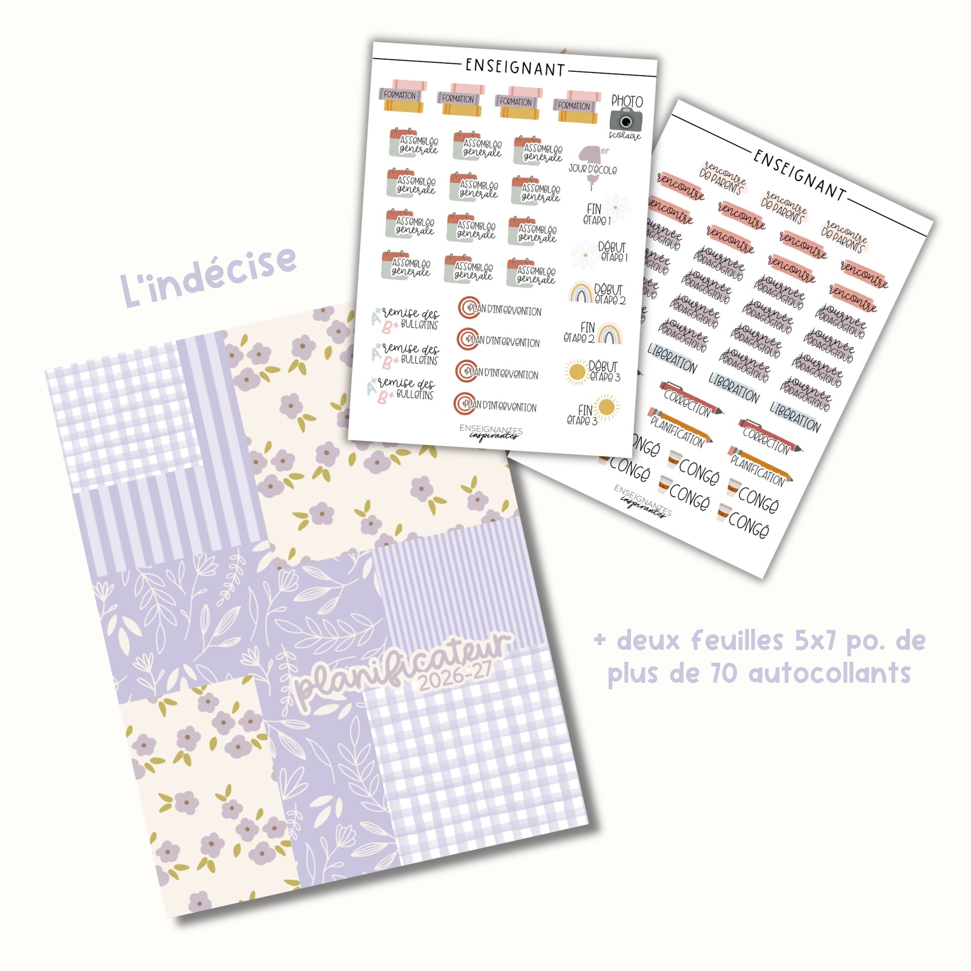 Planificateurs pour enseignant (7 cases) 2026-2027