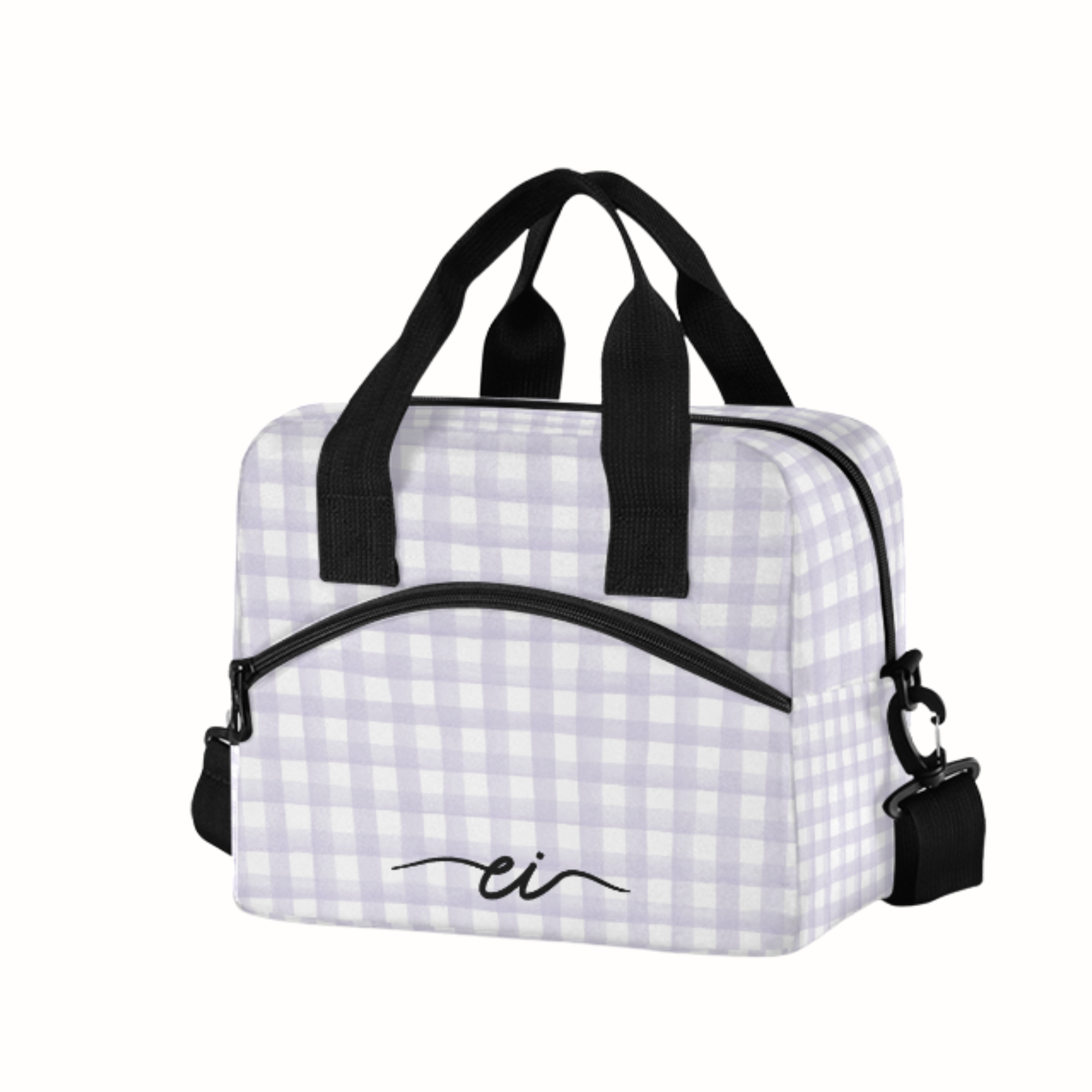 Image of Boîte à lunch XL (carreaux lilas)