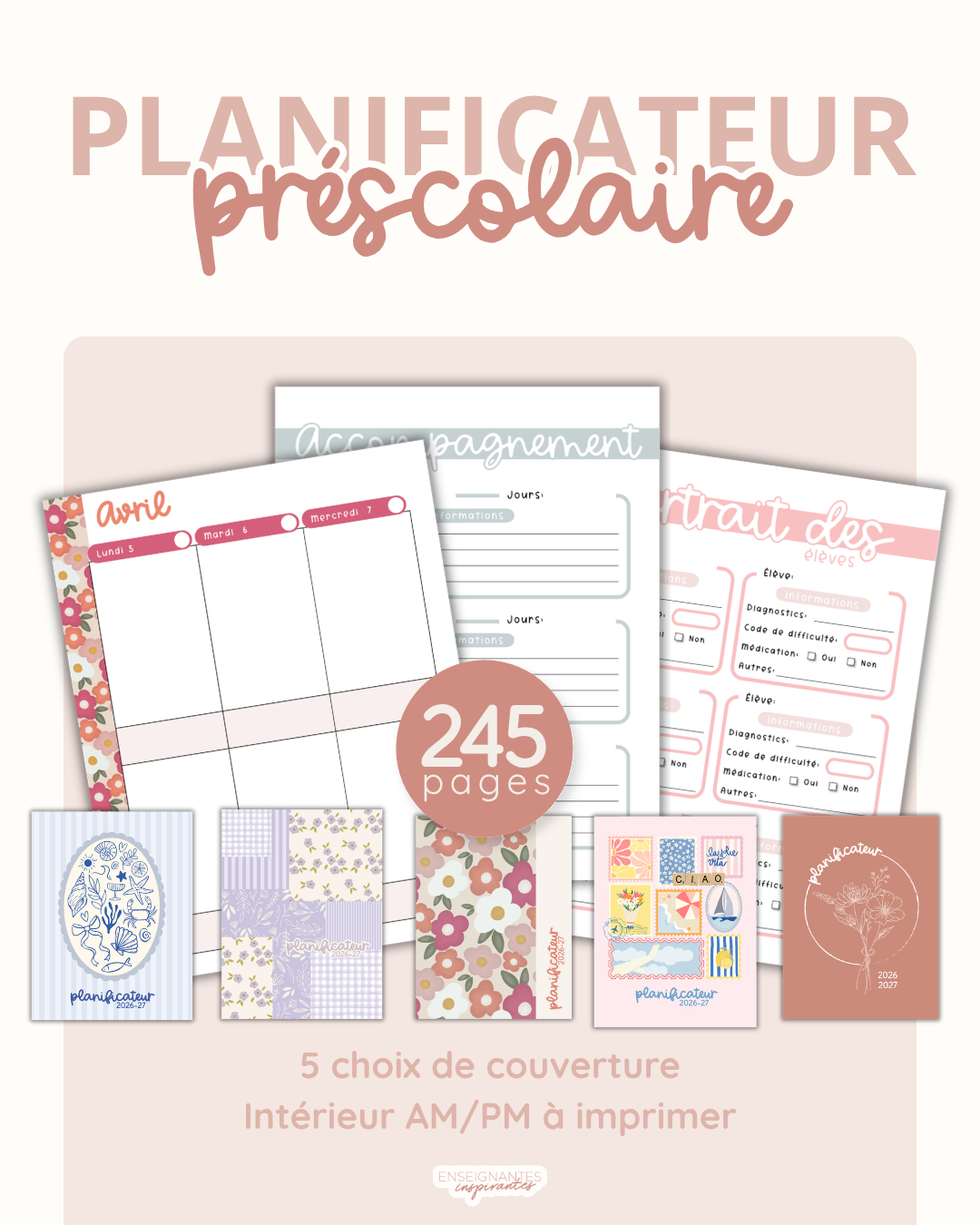 Image of Planificateurs PDF (préscolaire) 2026-2027