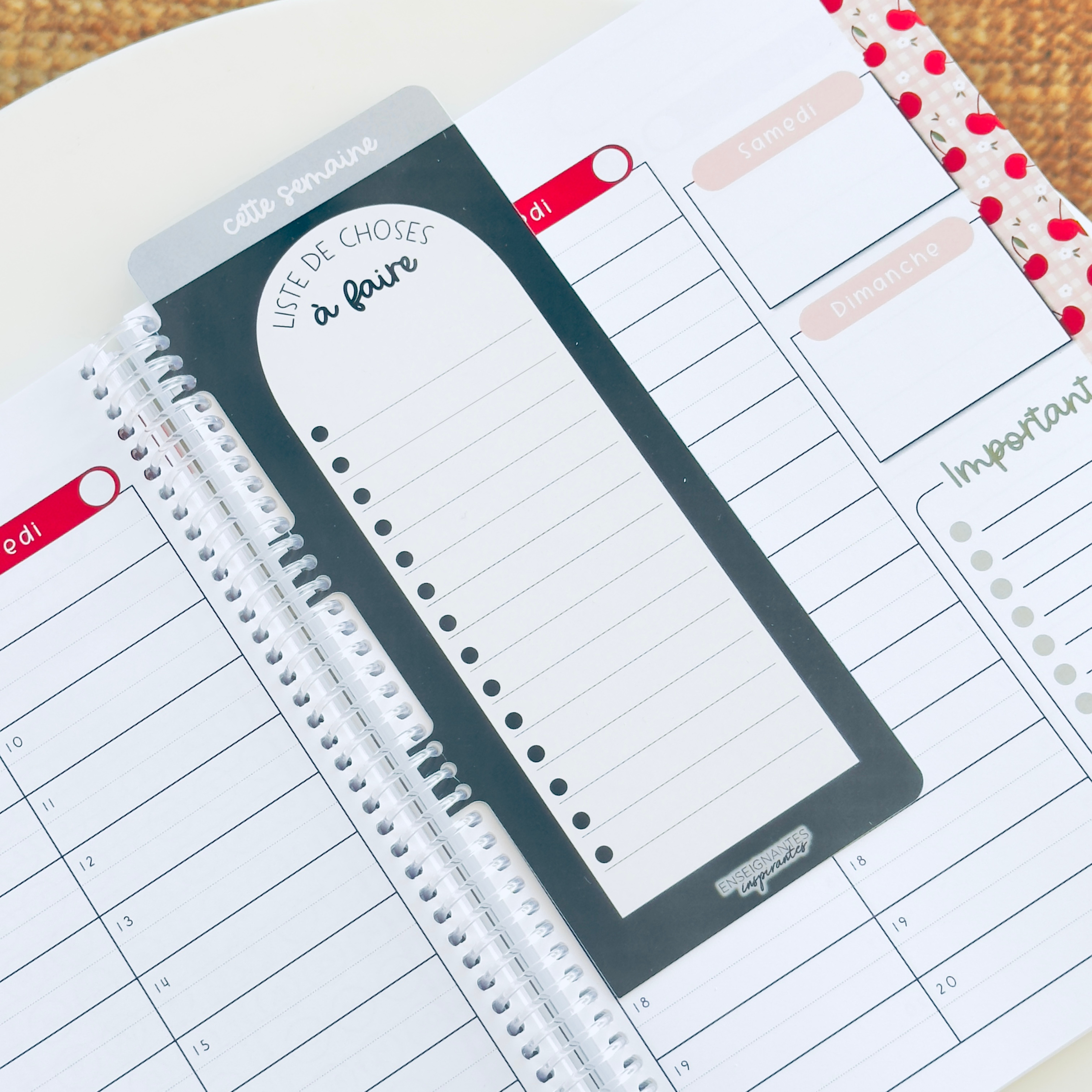 Image of Insert à onglet effaçable pour agenda (Noir)