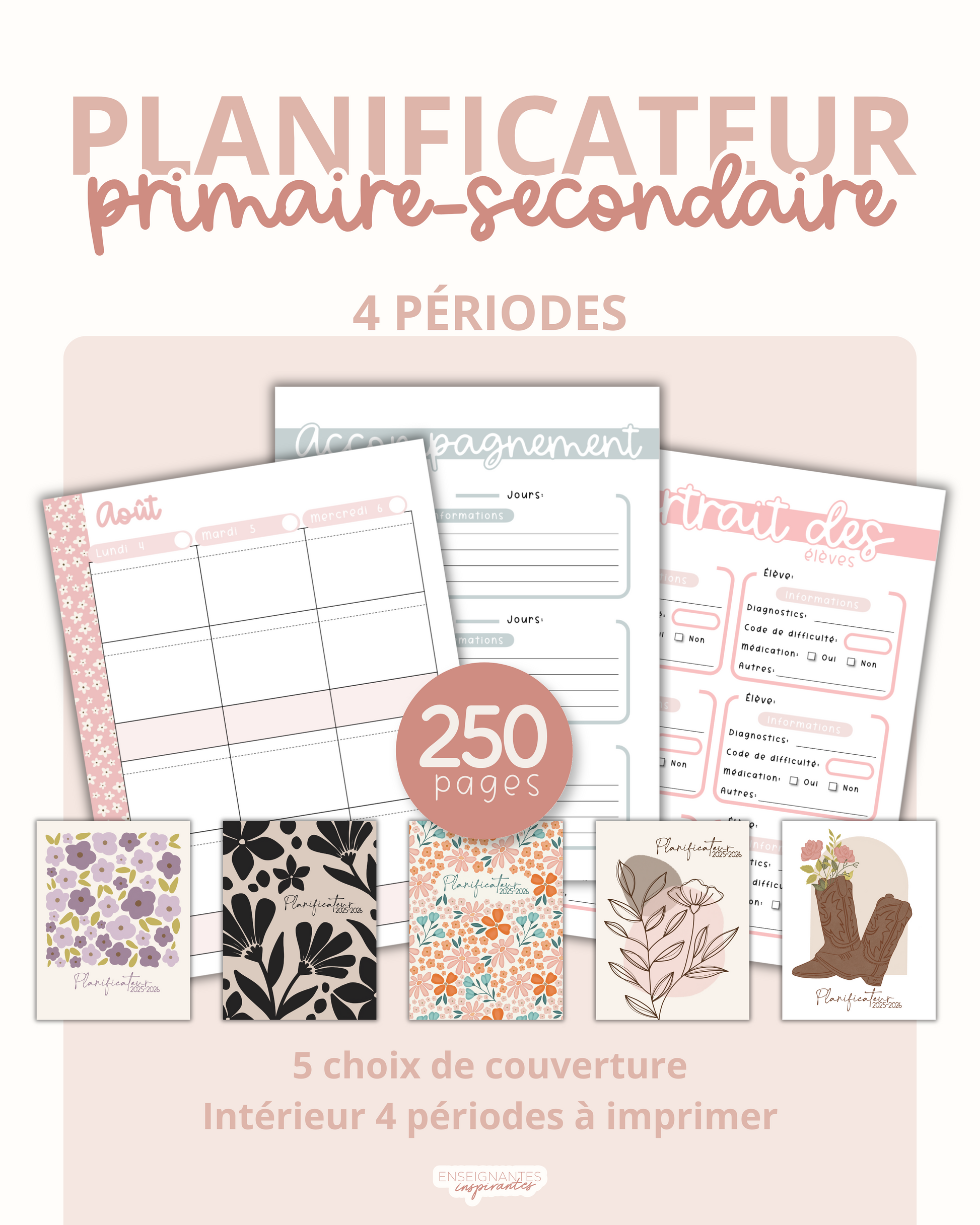Planificateurs PDF (4 périodes) 2025-2026
