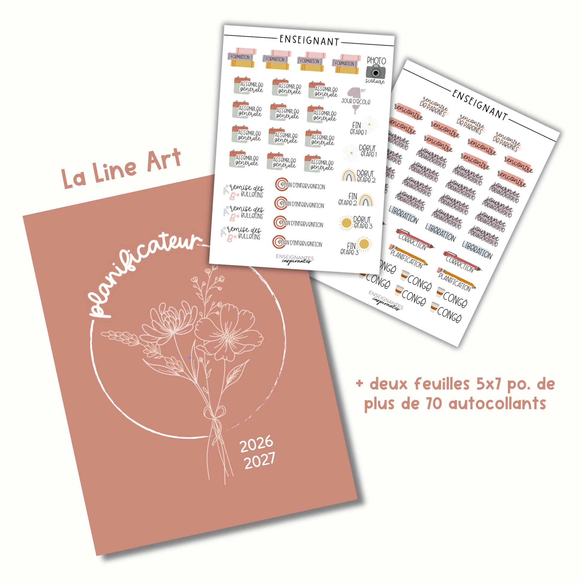 Planificateurs pour enseignant (7 cases) 2026-2027