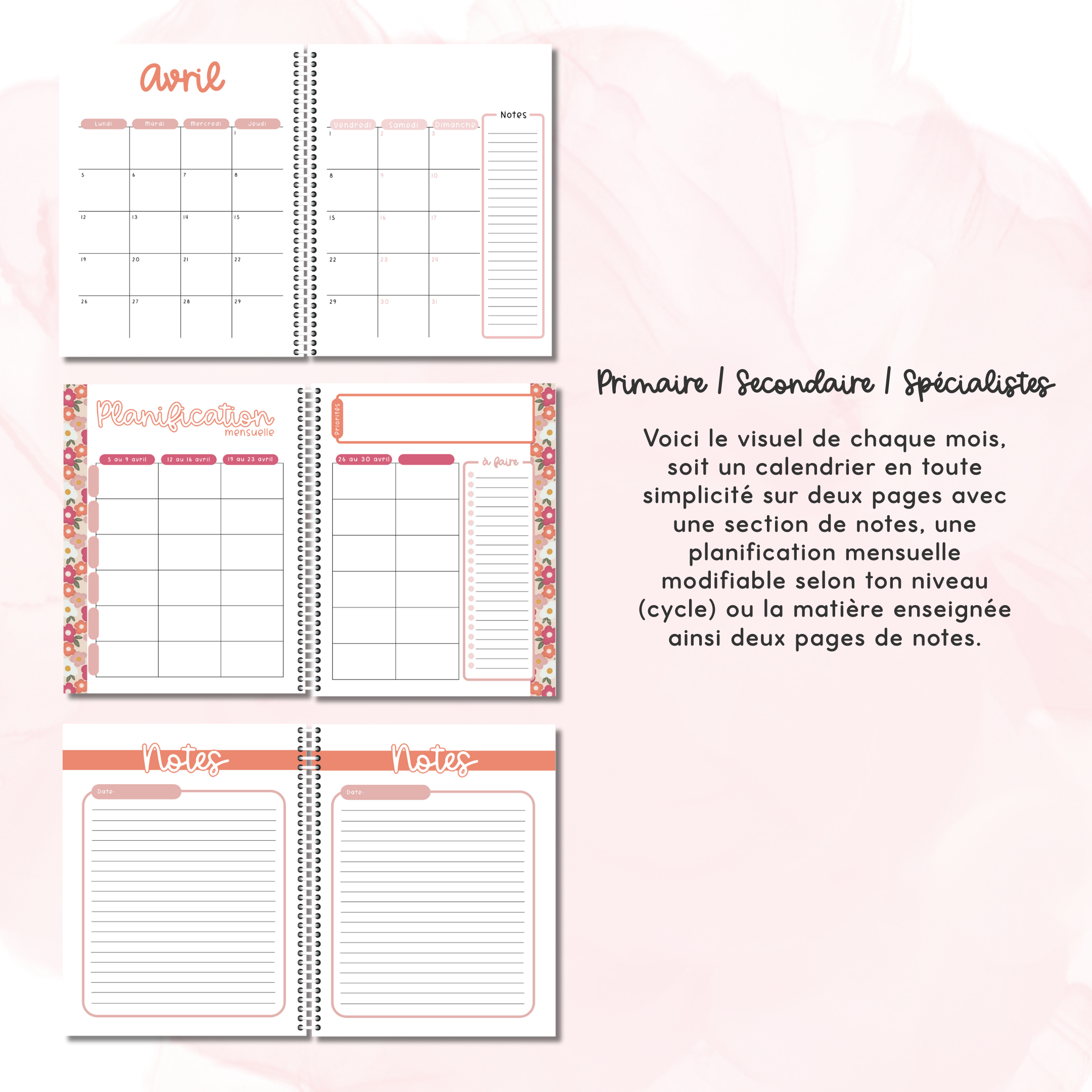Image of Planificateurs pour enseignant (7 cases) 2026-2027