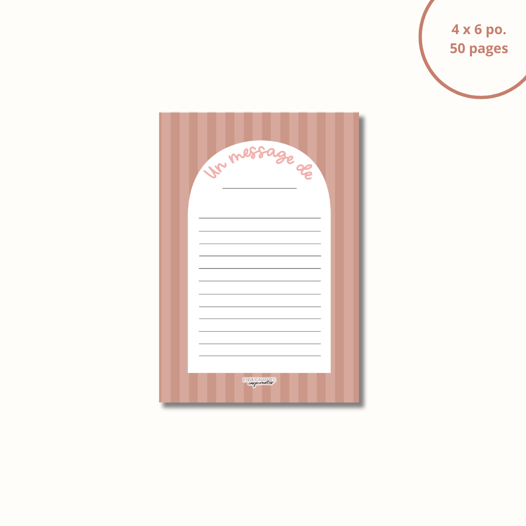 Bloc-note - Un message de (Line Art-Agenda)