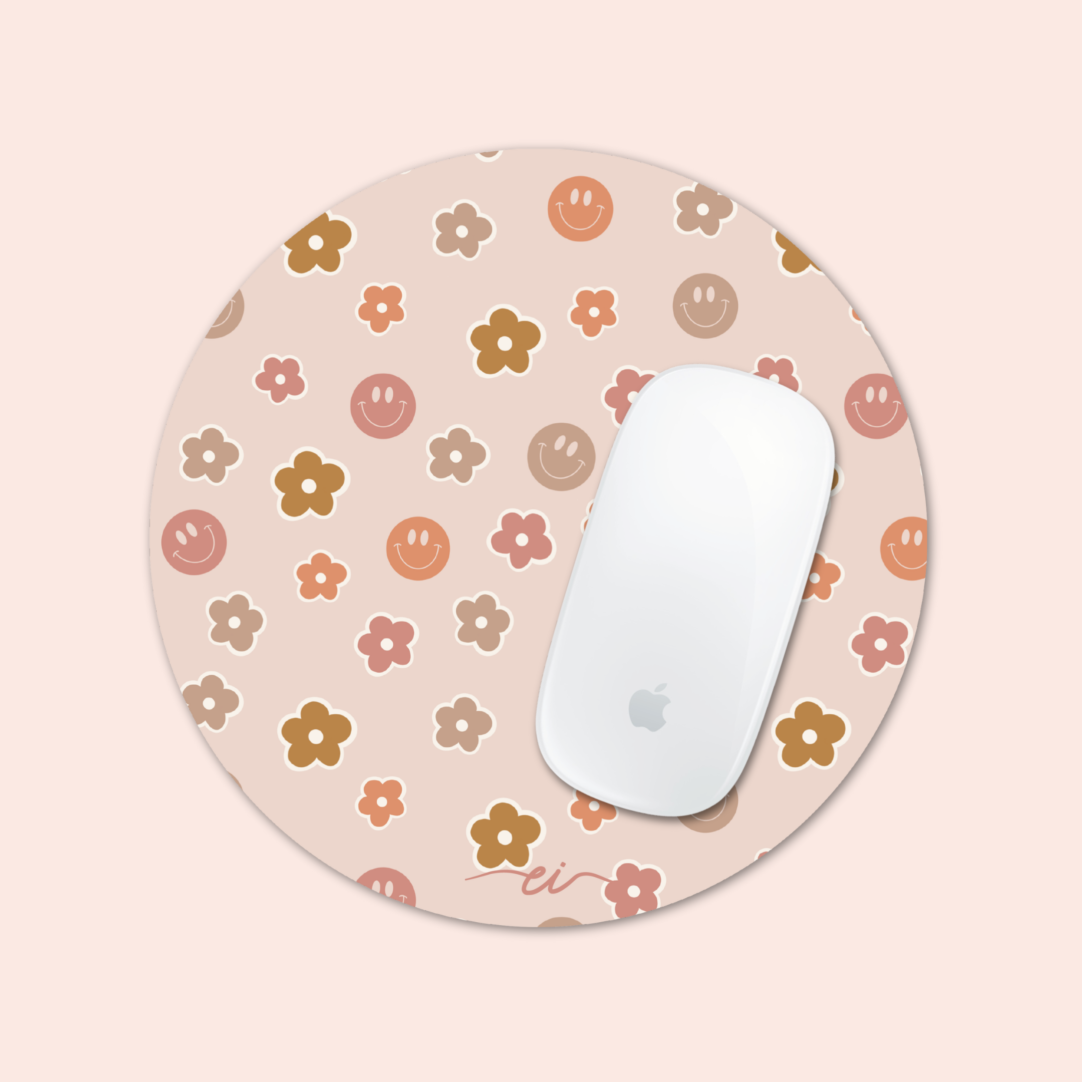 Image of Tapis de souris (sourires et fleurs neutres)