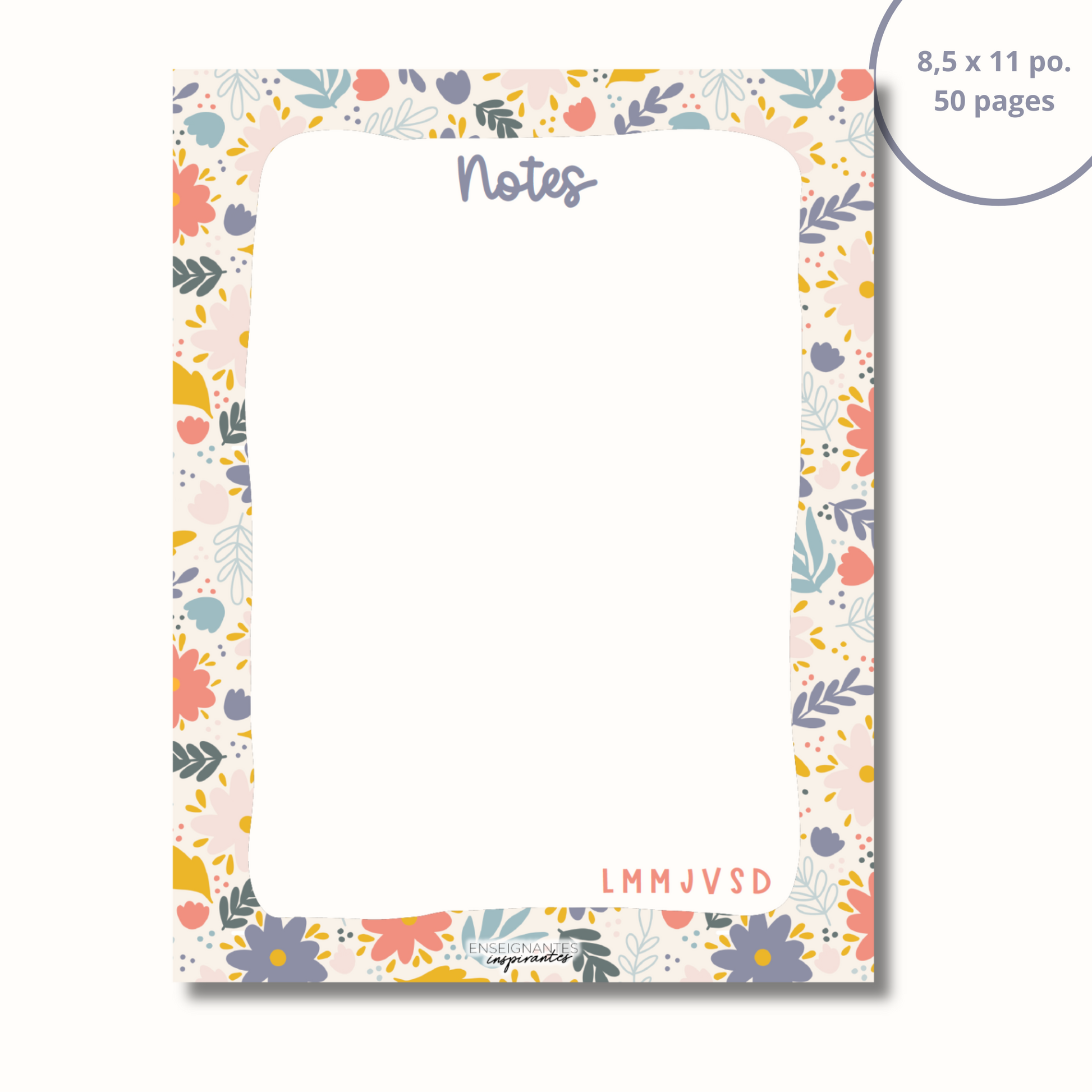 Bloc-note - Notes (fleurs colorées)