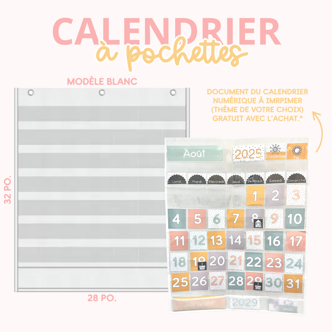 Calendrier à pochettes - Blanc