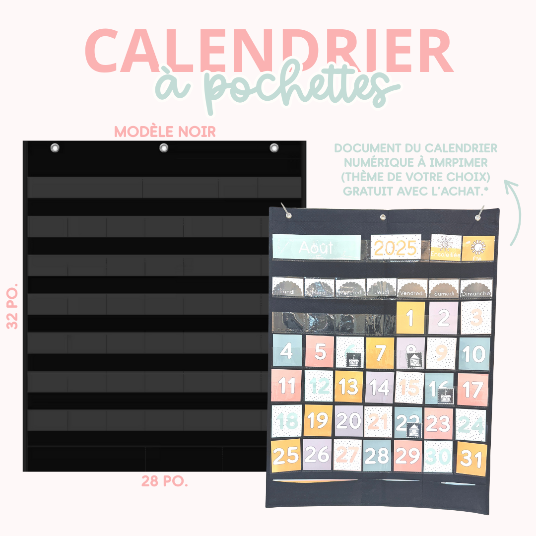 Calendrier à pochettes - Noir