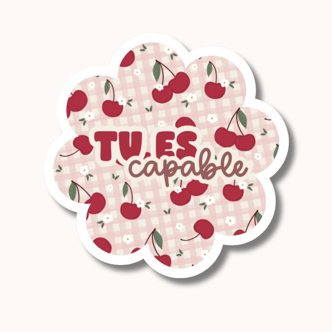 Autocollant « tu es capable » (Cerises)