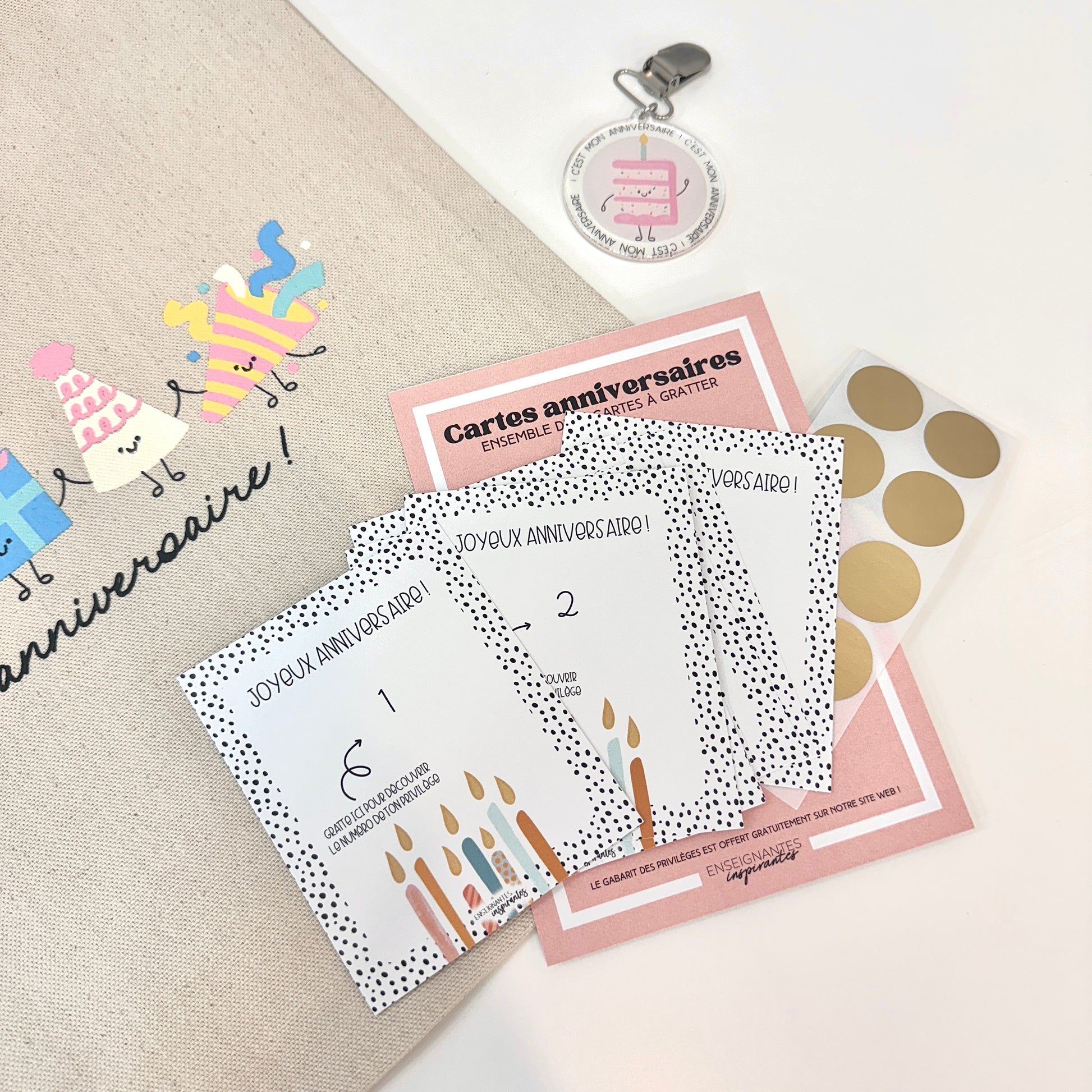 Ensemble de 10 cartes à gratter d’anniversaire (chandelles)