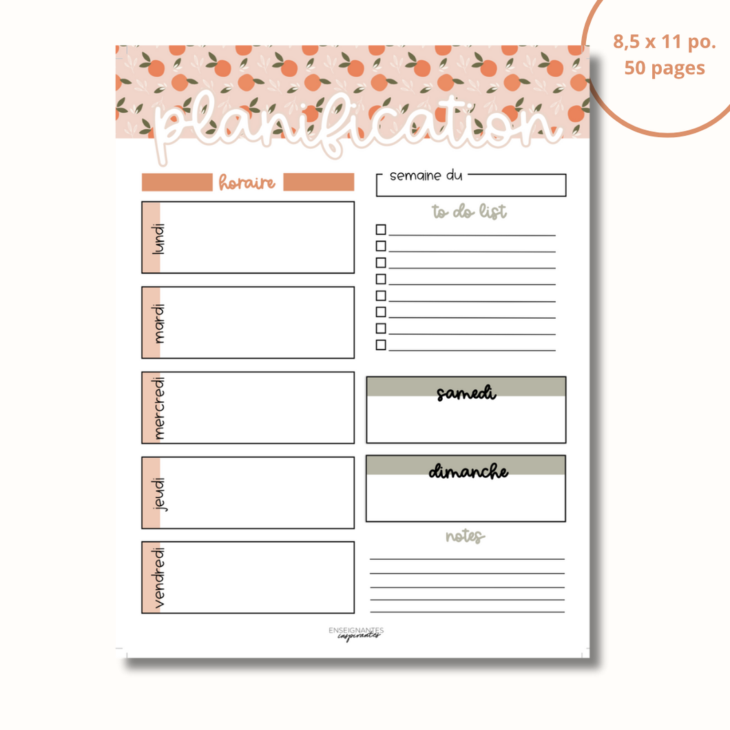Notepad - menu/grocery store (clementines)