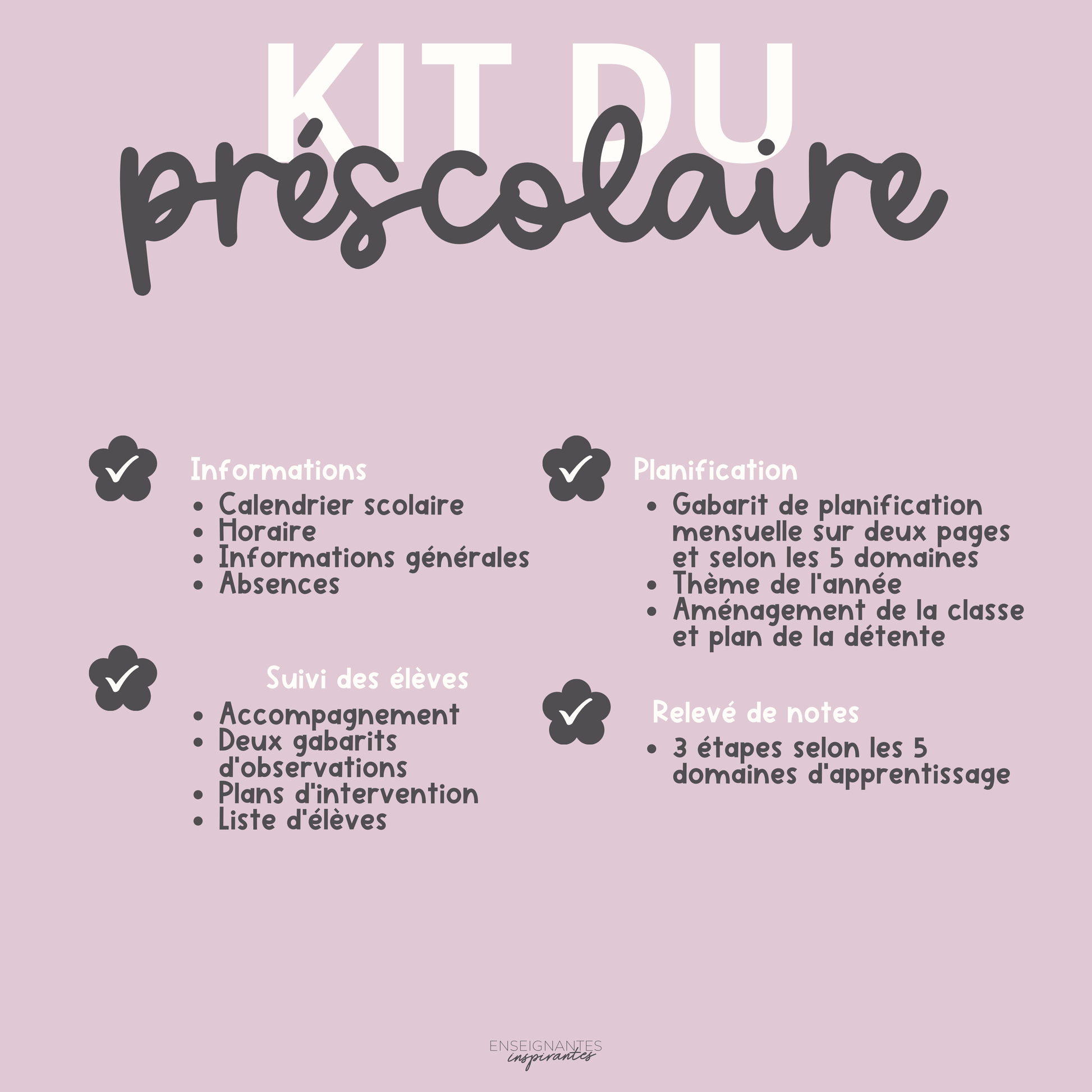 Kit du préscolaire