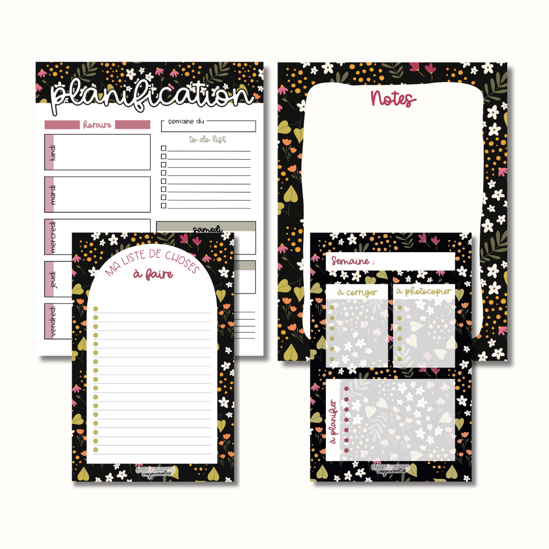 Image of Planification parfaite (noire fleurie)