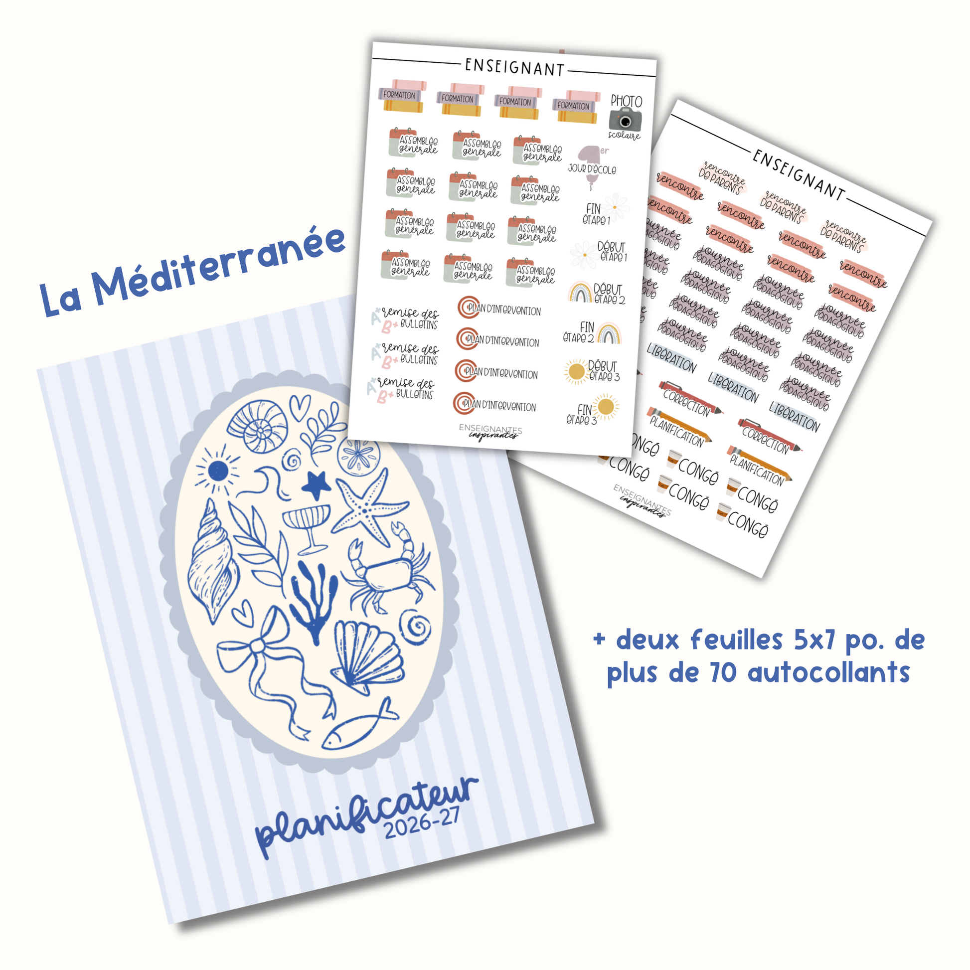 Planificateurs pour enseignant (7 cases) 2026-2027