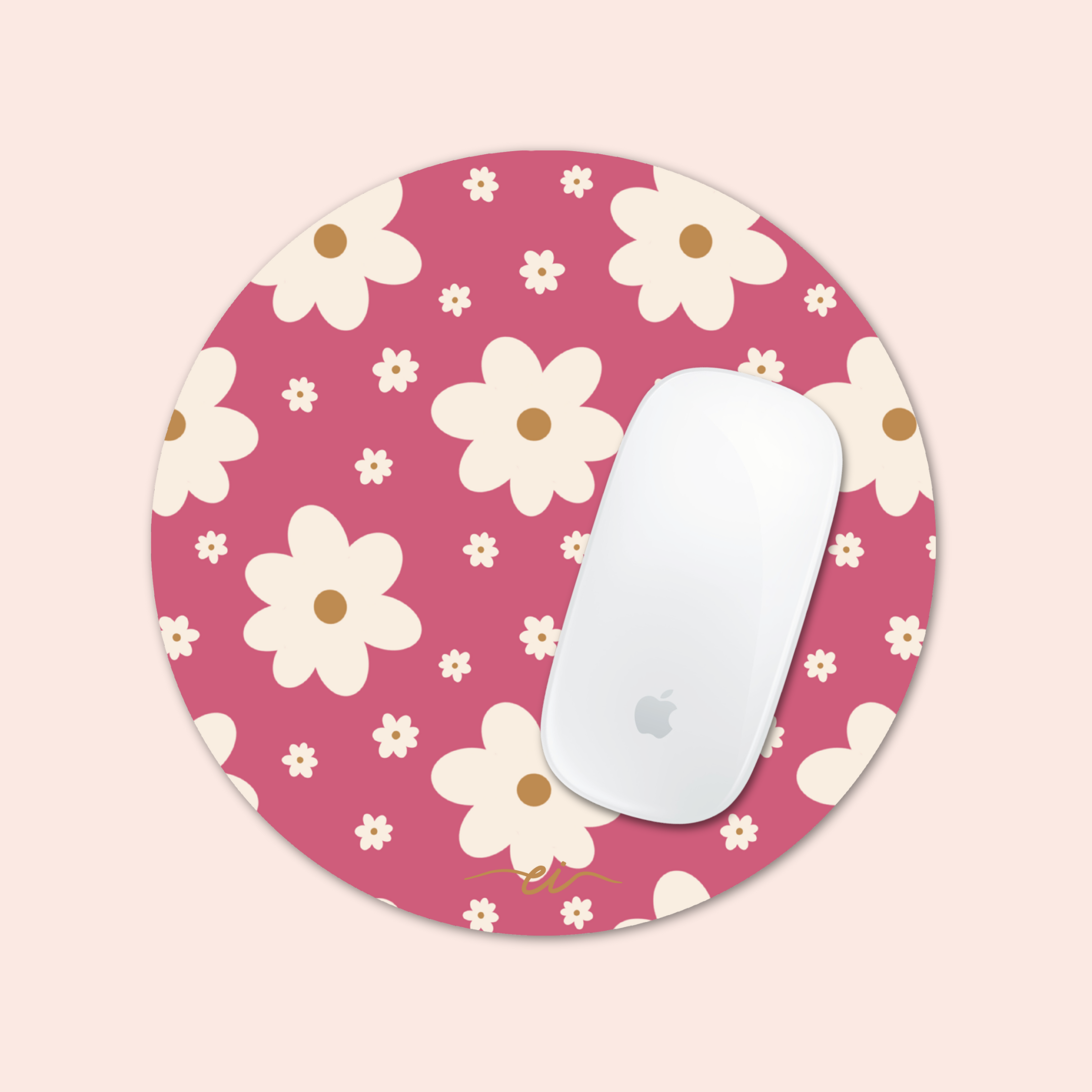 Image of Tapis de souris (marguerites fuchsias)