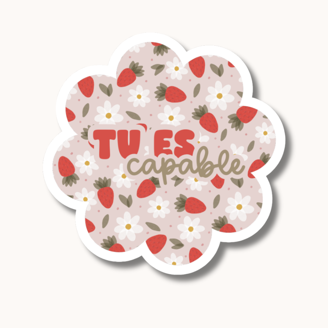 Autocollant « tu es capable » (Fraises)