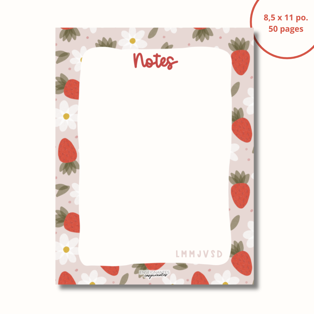 Bloc-note - Notes (Fraises)