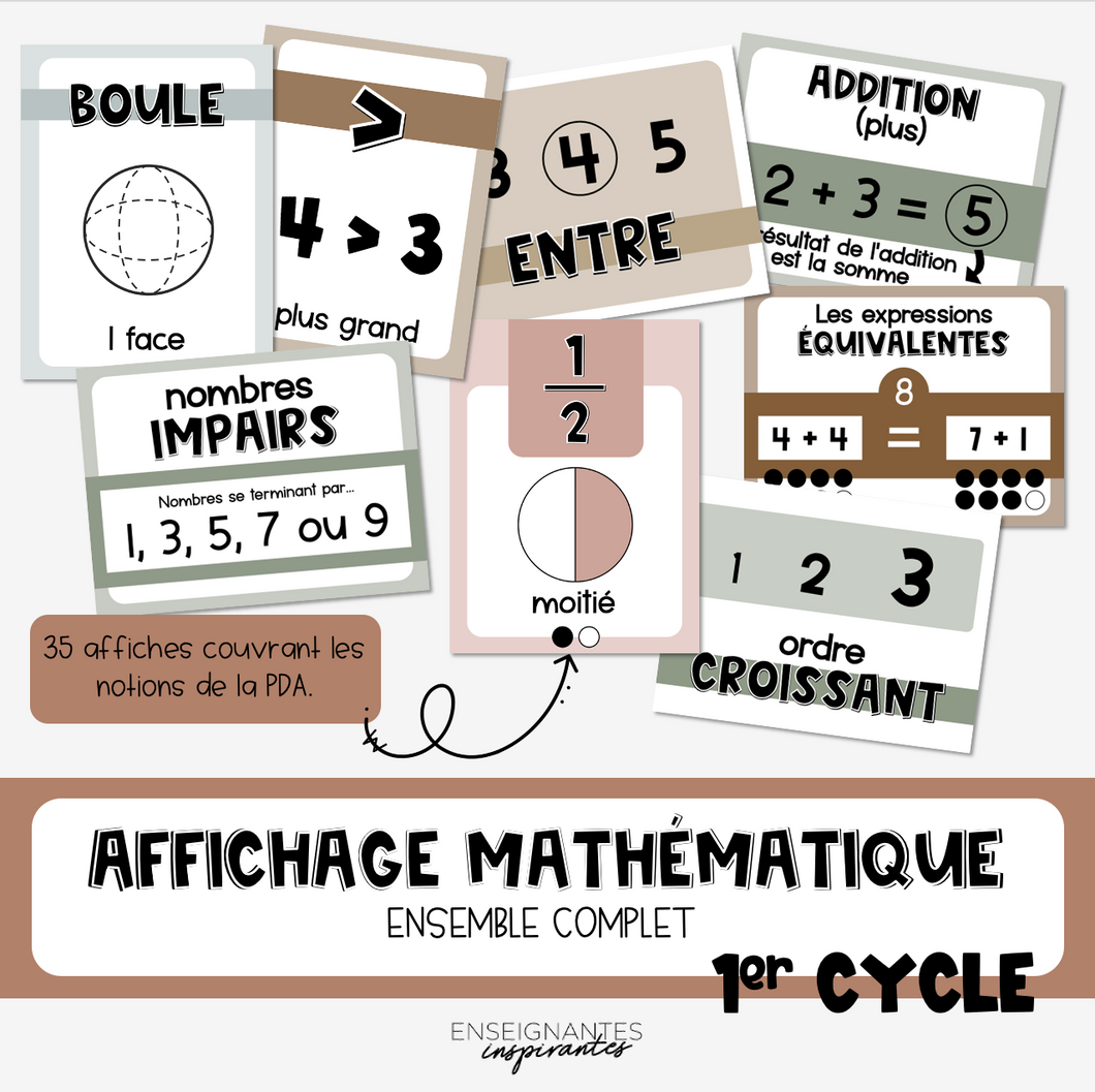 1st cycle mathematics posters (minimalist)