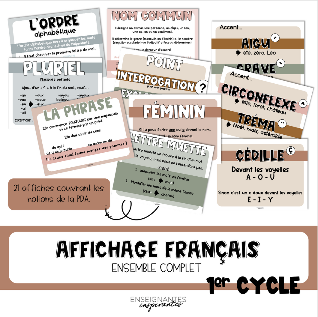 Affiches français 1er cycle (minimaliste)